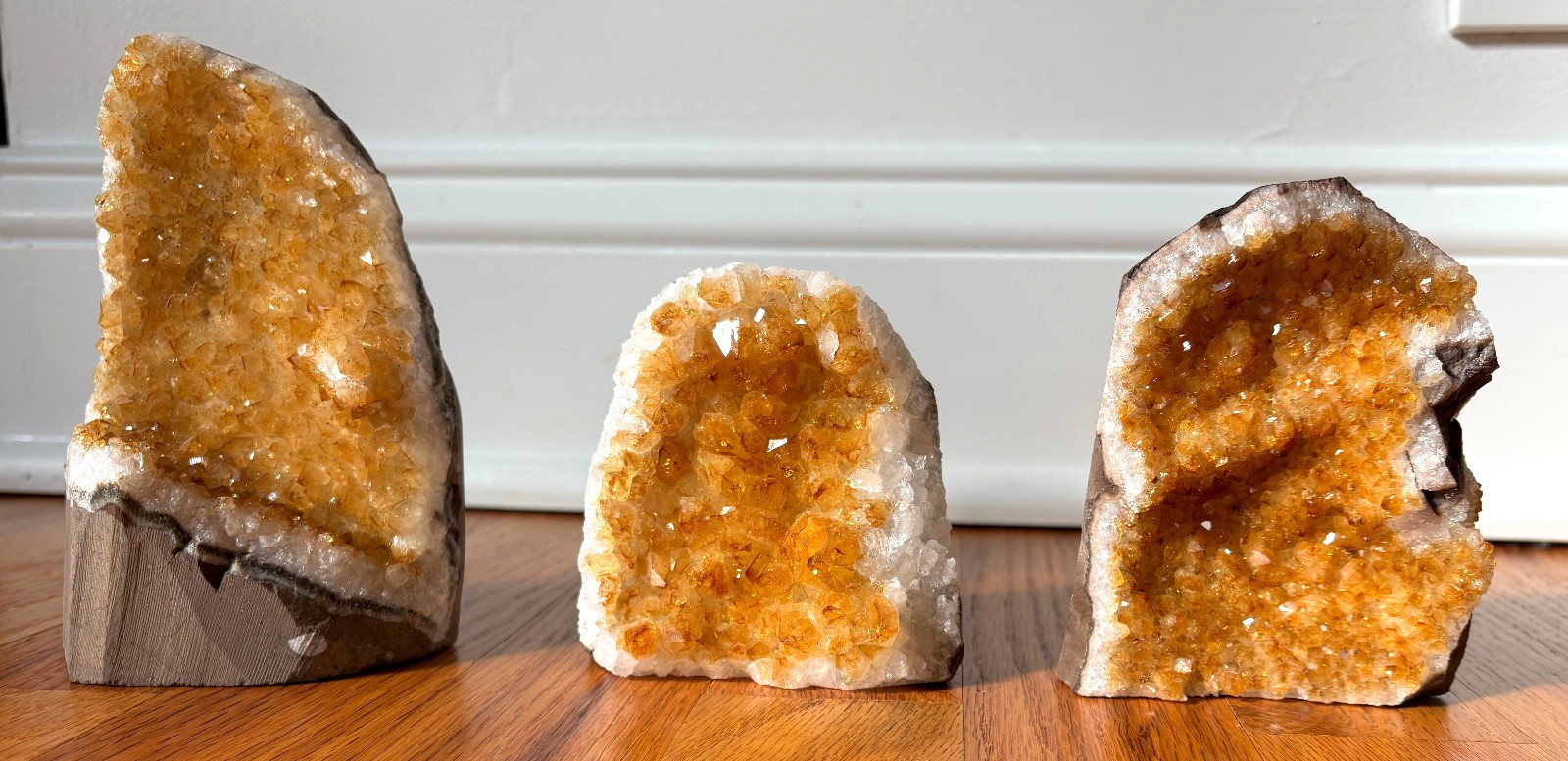 USA SALE 5.3LB LOT 3 CITRINE FREE STANDING SPECIMEN TREATED AMETHYST GOLD GOLDEN