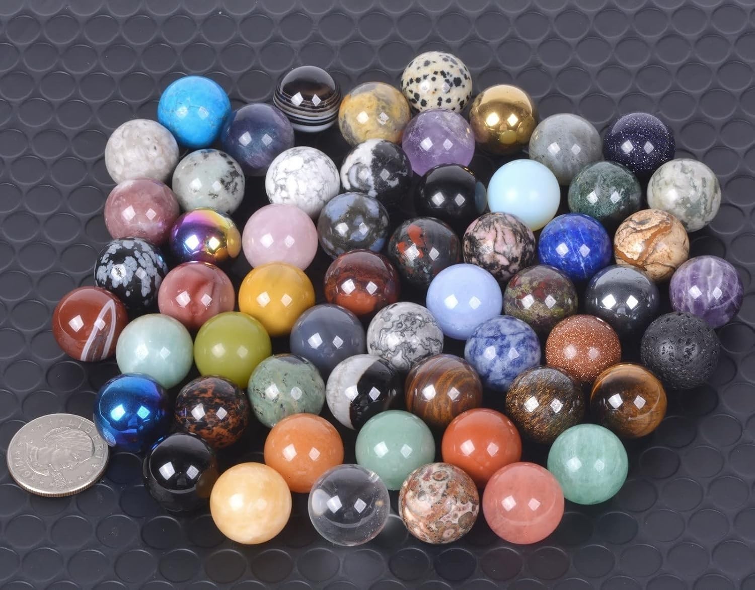 Assorted Gemstone Orb 20Mm Rocks Crystal Healing Polished Stone Sphere Ball Mine