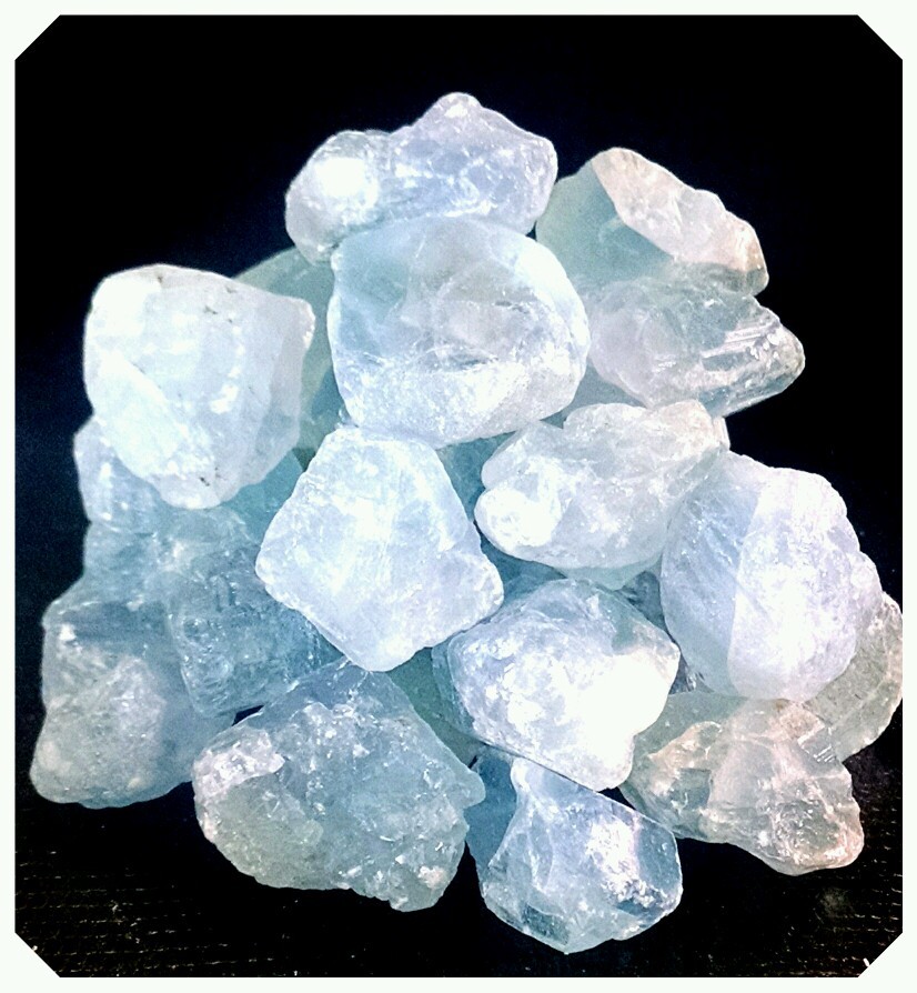 20g Blue Celestite Crystal Points & Pieces Lightly Tumbled Gem Mineral Specimens