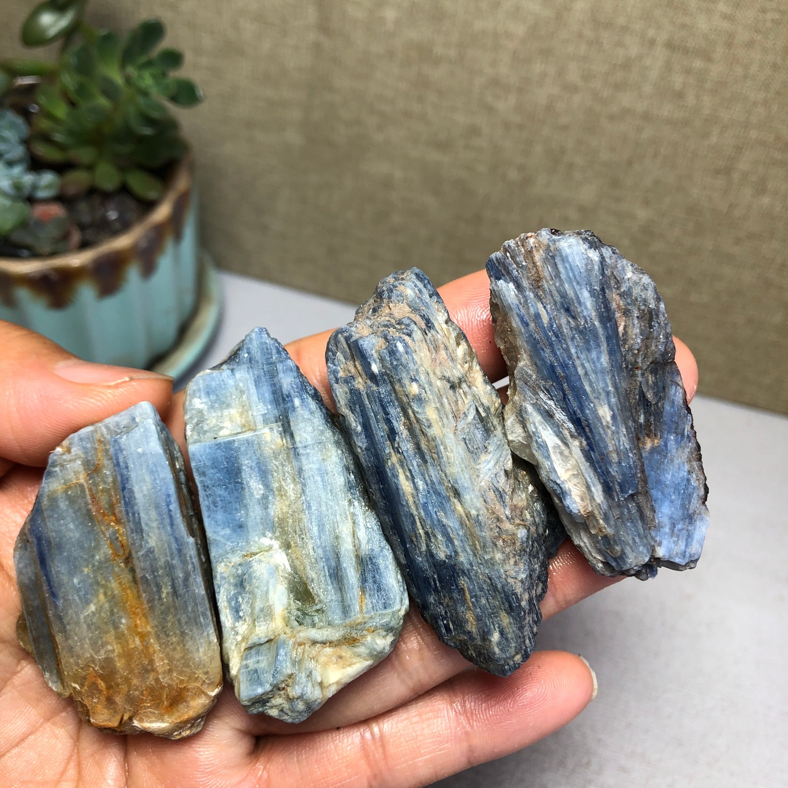 4pcs Natural Kyanite Crystal gemstone rough original Mineral Specimen 158g A5414