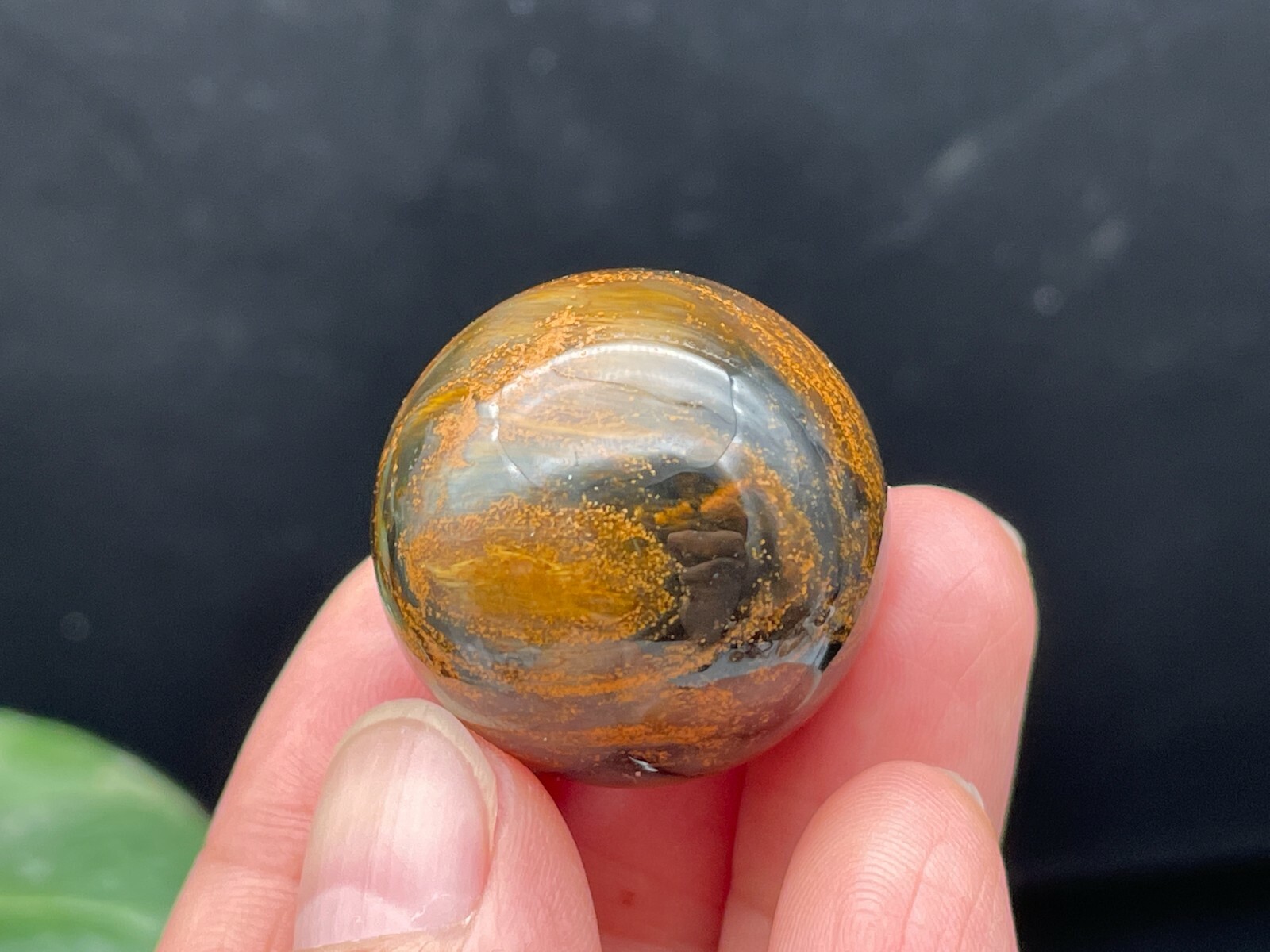 Natural Pieterstone Sphere Quartz Crystal Ball Housewarming Gift D080239