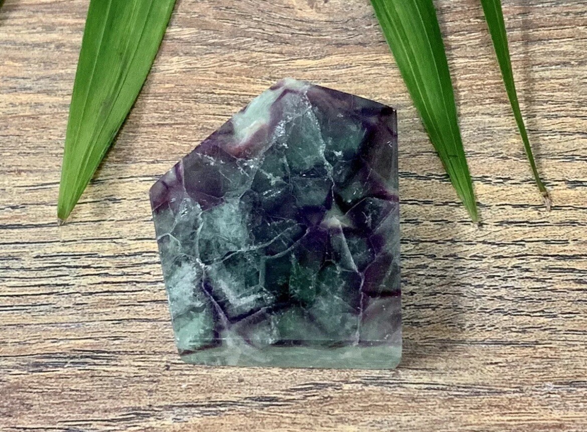 Fluorite Hexagon Crystal Hexagon Shape Gemstone Specimen Reiki Chakra Healing.