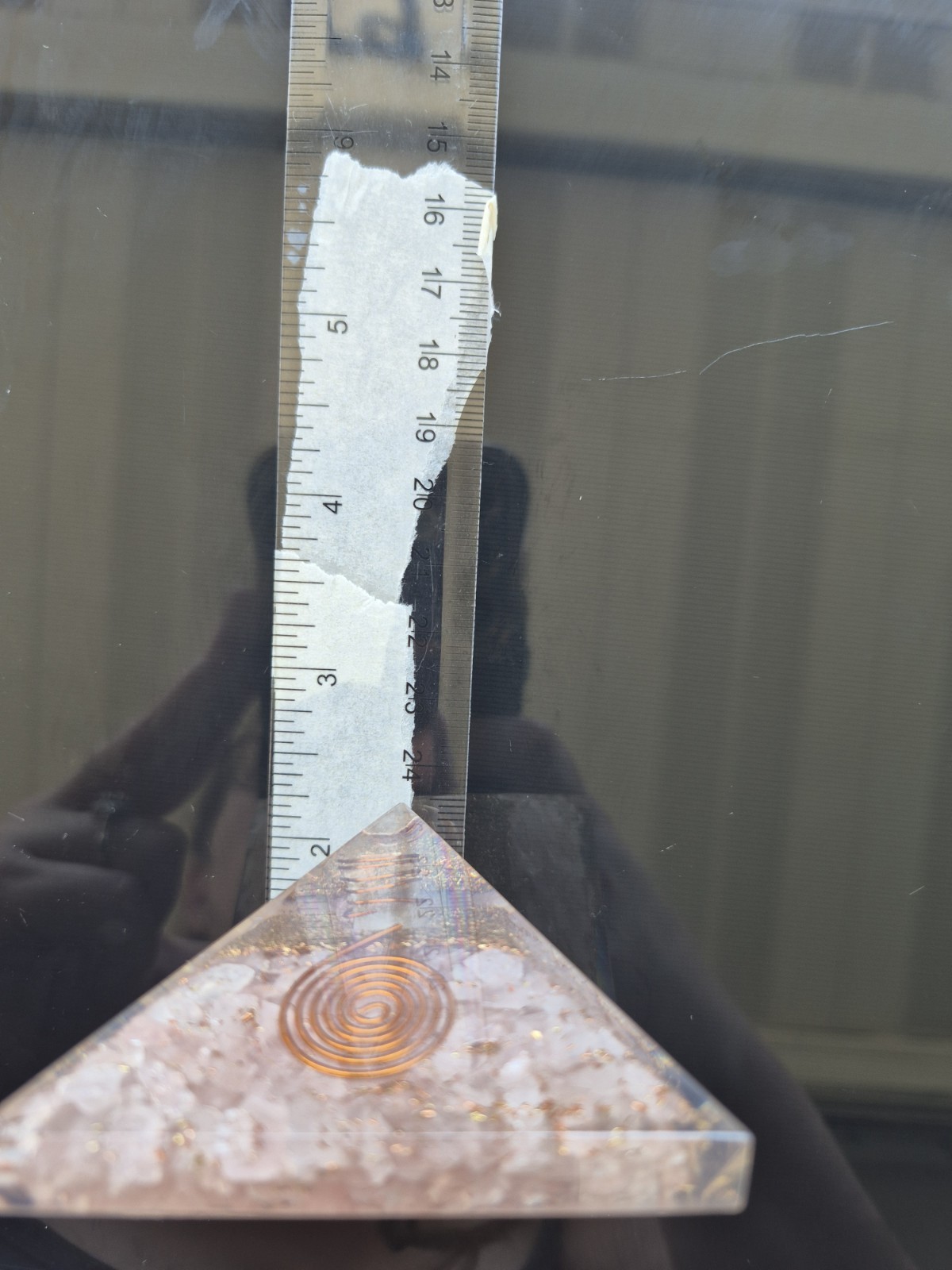 Handcrafted Rose Quartz Orgonite Pyramid w/ Copper Spiral Energy Generator Resin