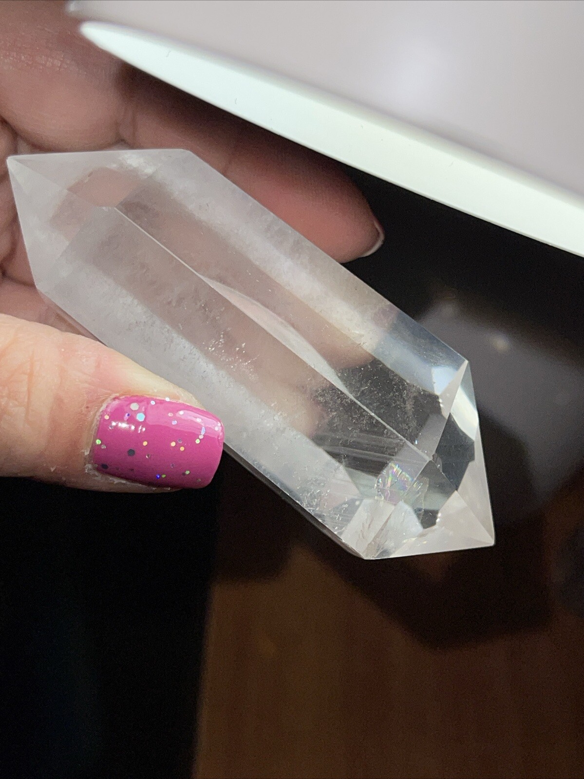 Phantom Clear Quartz Double Terminated DT 3.31in Long 118g