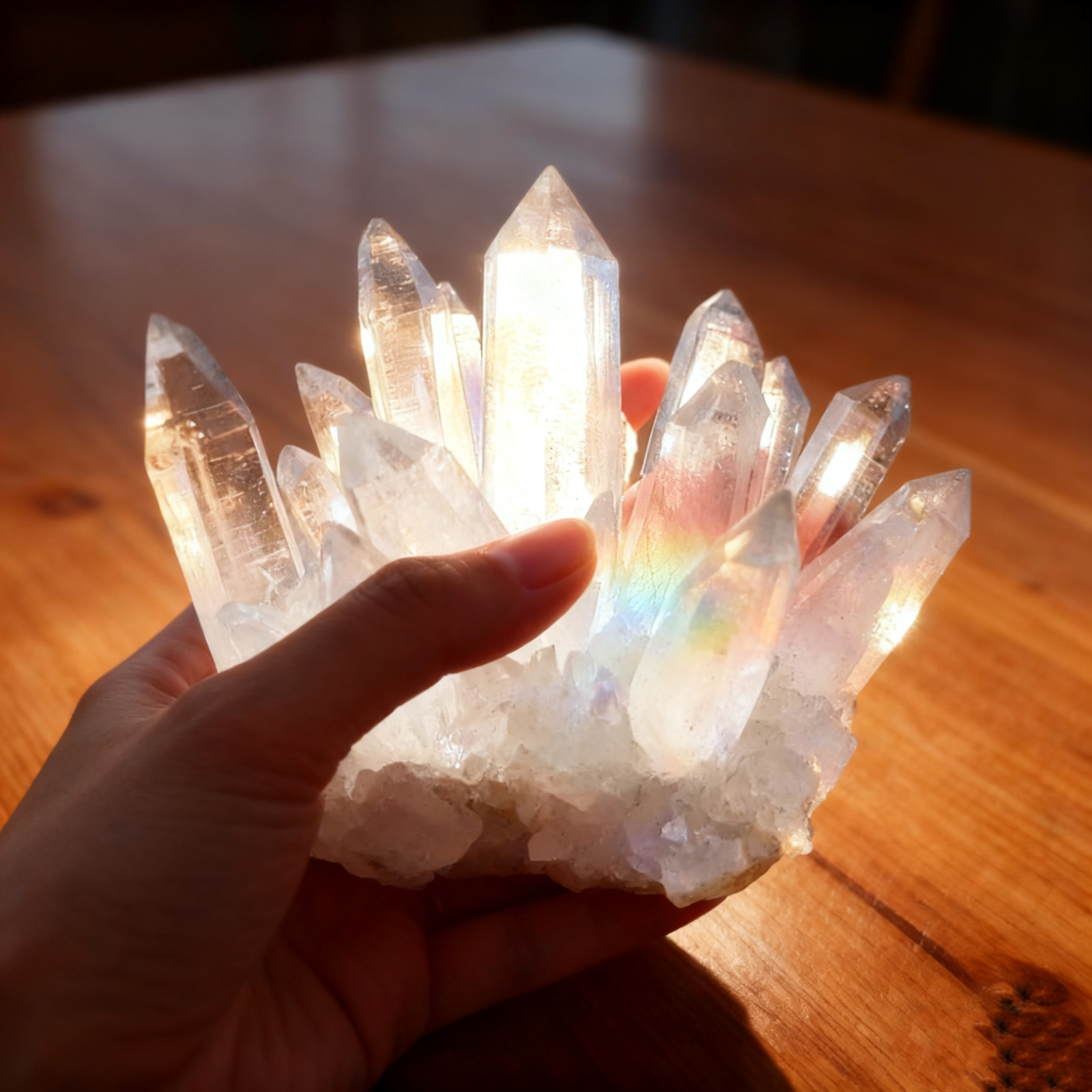 1 Pc Natural Clear Quartz Crystal Cluster 250g, Energy Purifying, Home Decor