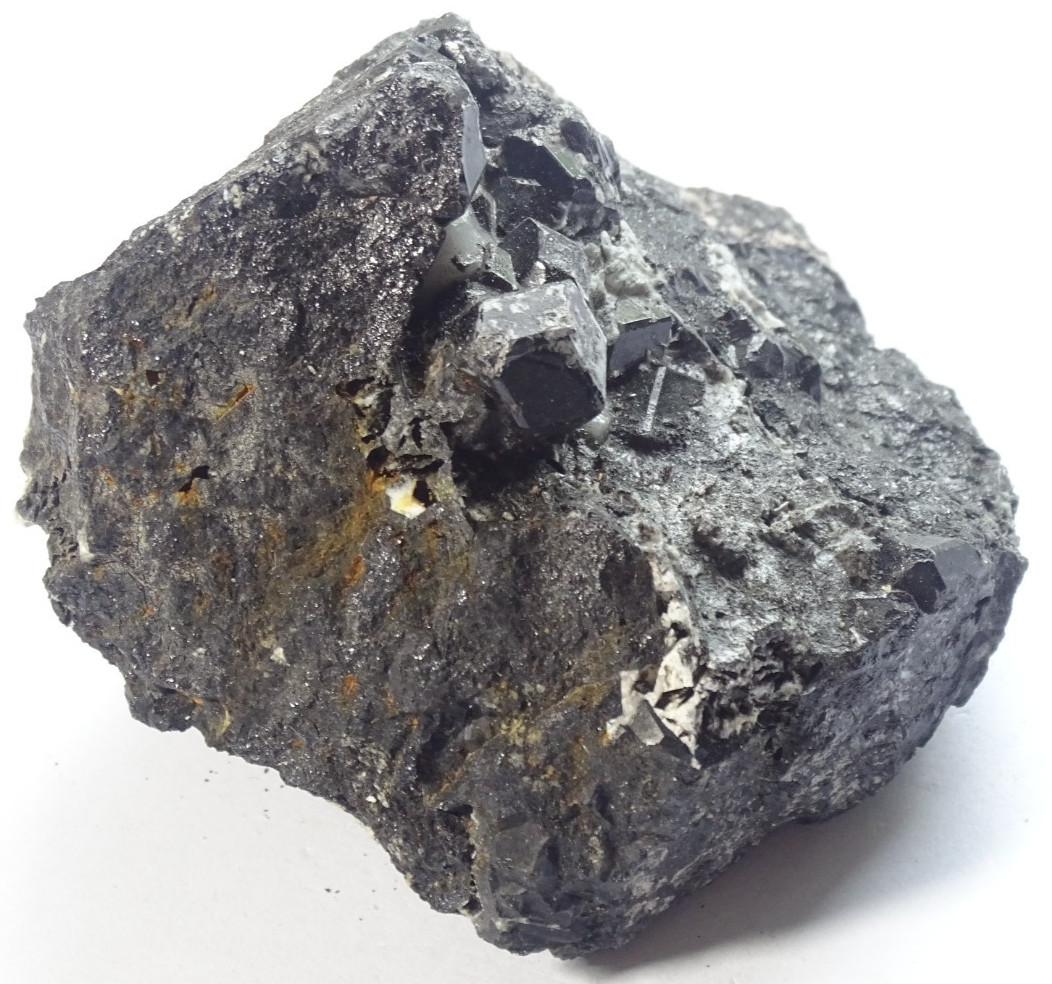 NEW IN – NATURAL MELANITE BLACK GARNET IN MATRIX 6.8 x 6.0 x 4.6 cm 237 gms #A