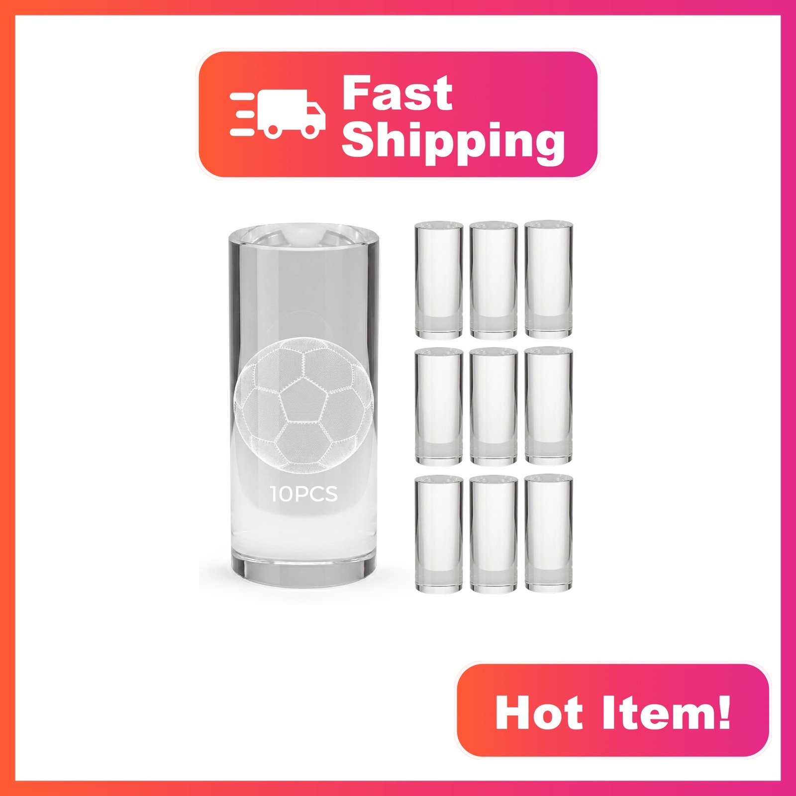Cloudray Cylinder Crystal Blocks 10pcs K9 Crystal