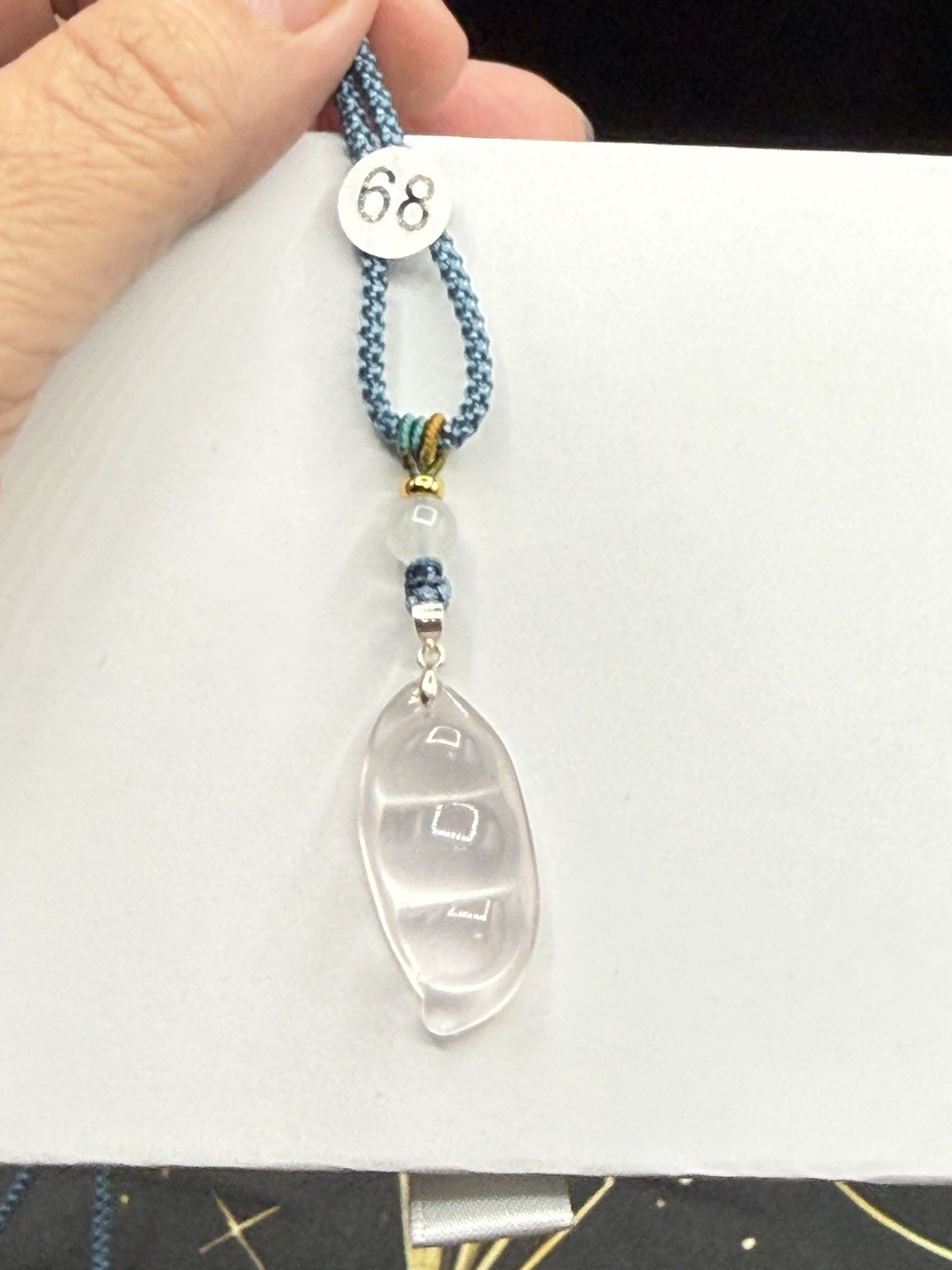 Natural AAA Mozambique Rose Quartz Peapod 925 clamp see details
