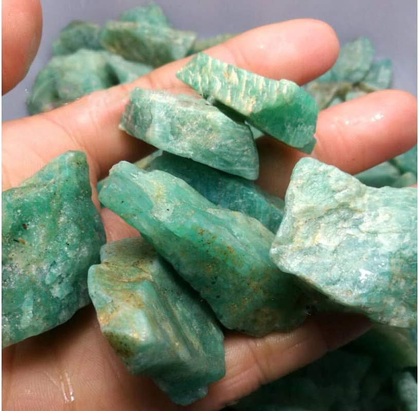 Amazonite Crystal Rough Rocks 2 Lb Bulk Natural Quartz Raw Gemstones for Arts, C