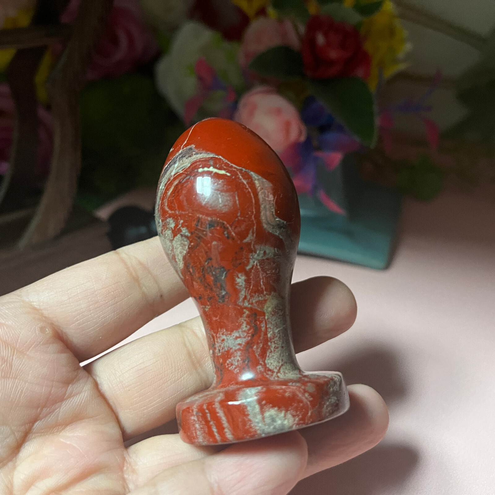 Natural red jasper Quartz Crystal Massage Stick Penis Wand Reiki Yoni Gift decor