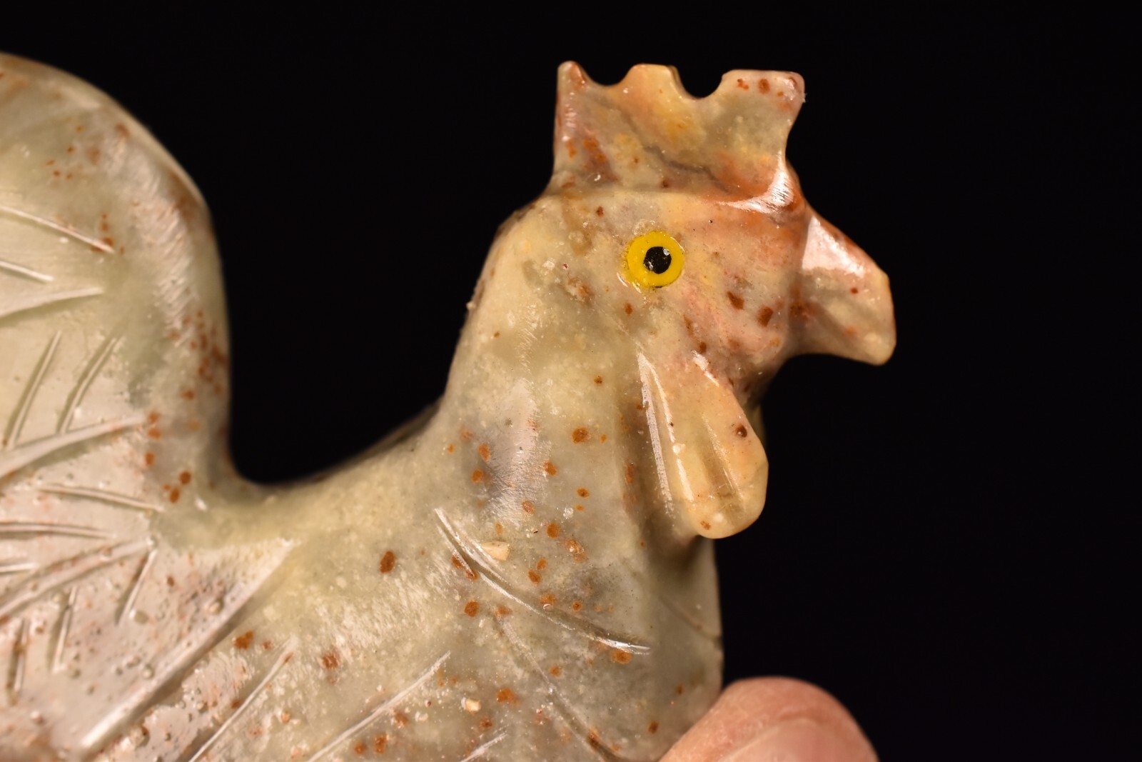 *Soapstone ROOSTER* CARVING 7.8cm 118g Carved Healing Crystal Gift
