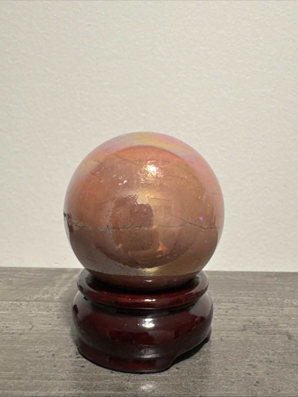 Aura Coated Crystal Sphere 316 Grams 2.3”