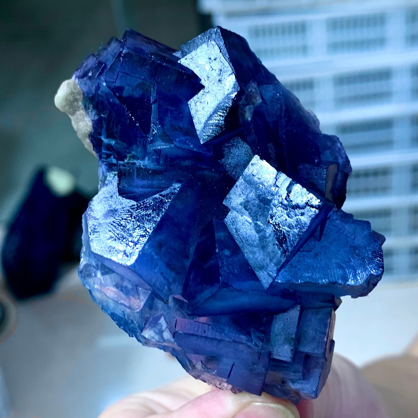 120G Rare transparent blue fluorite cubic mineral crystal sample/China