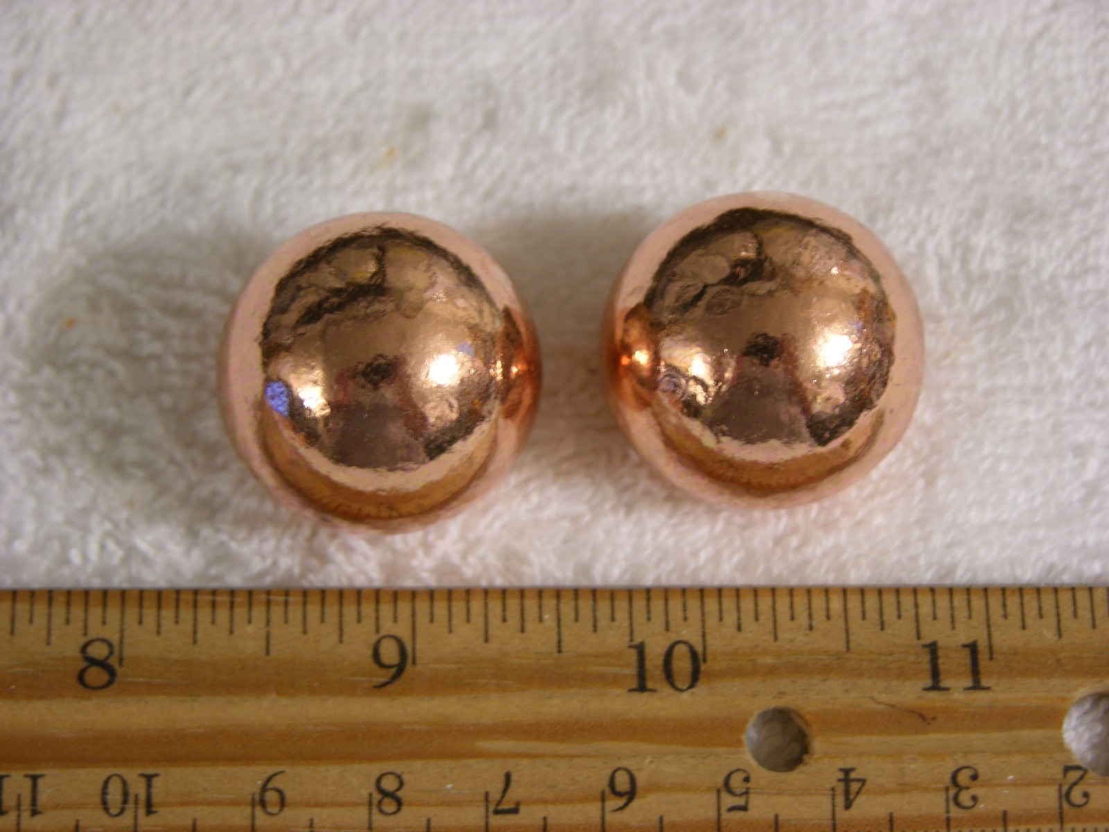 Copper balls/spheres 1.125 inch 2 balls per lot native Michigan solid copper