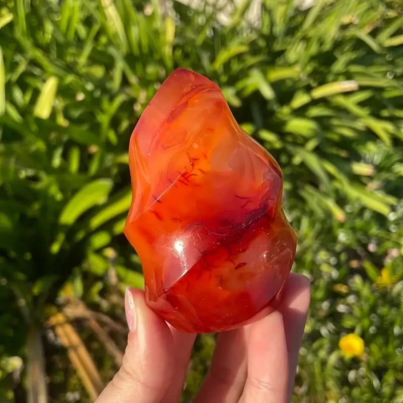 Carnelian Flame Shape Red Agate Healing Crystal Tower Mineral Specimen Gifts