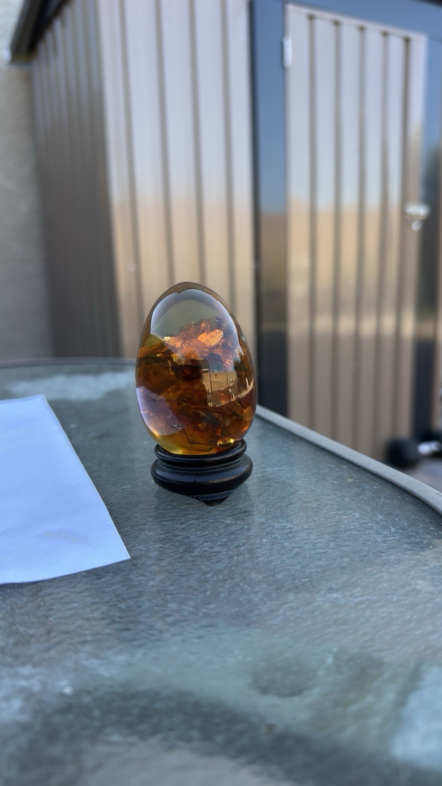 Solid natural amber egg 67.5 g cognac | handmade decorative collector unique