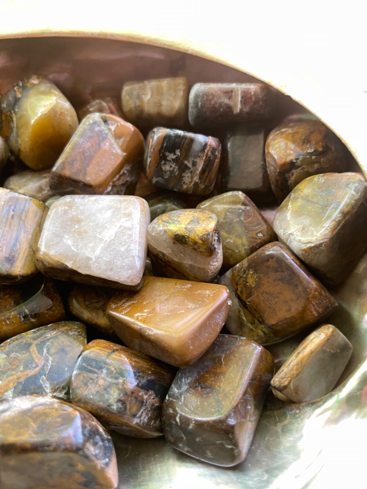 1X Nellite Honey Stone Tumbled Stone 15-20mm Reiki Healing Crystal Psychic Money