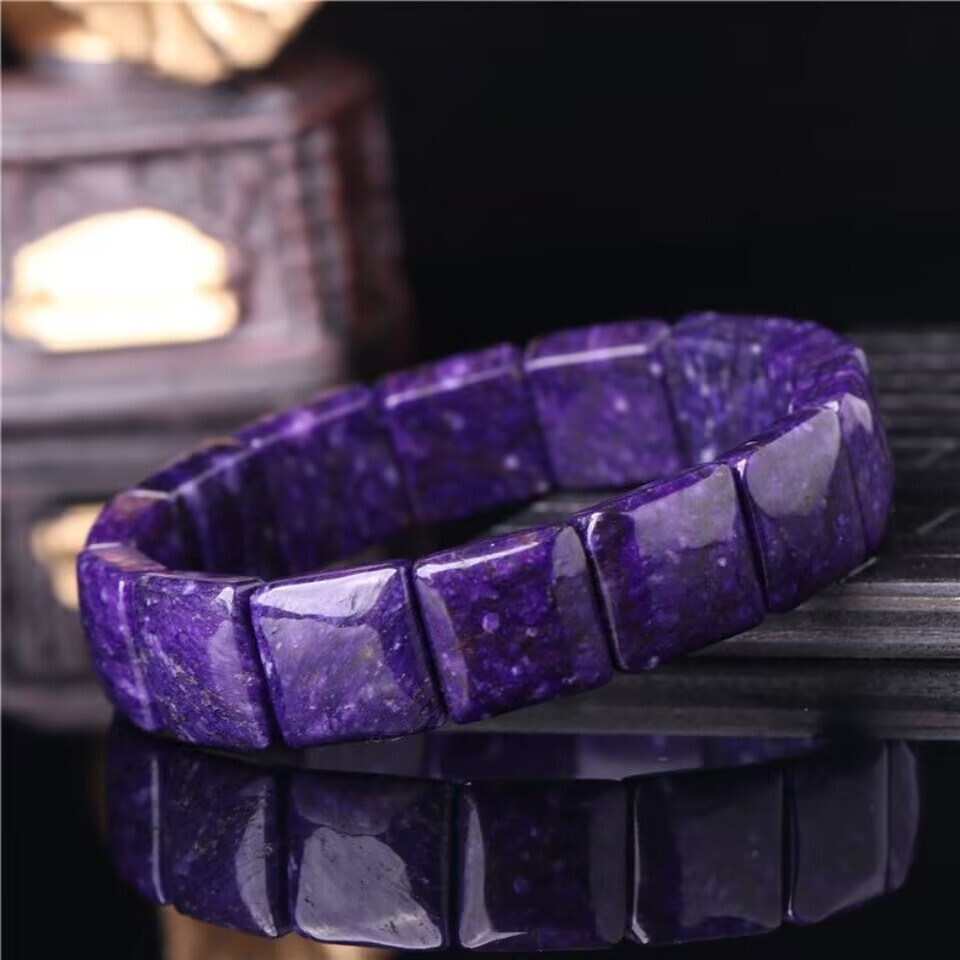 Men Women Top Quality Natural Purple Amethyst Crystal Gem Beaded Bracelet