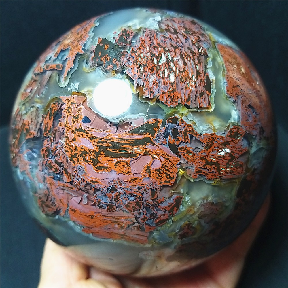 RARE 2050.6g Natural Polishing Colorful Agate Crystal Ball Reiki Healing A4934