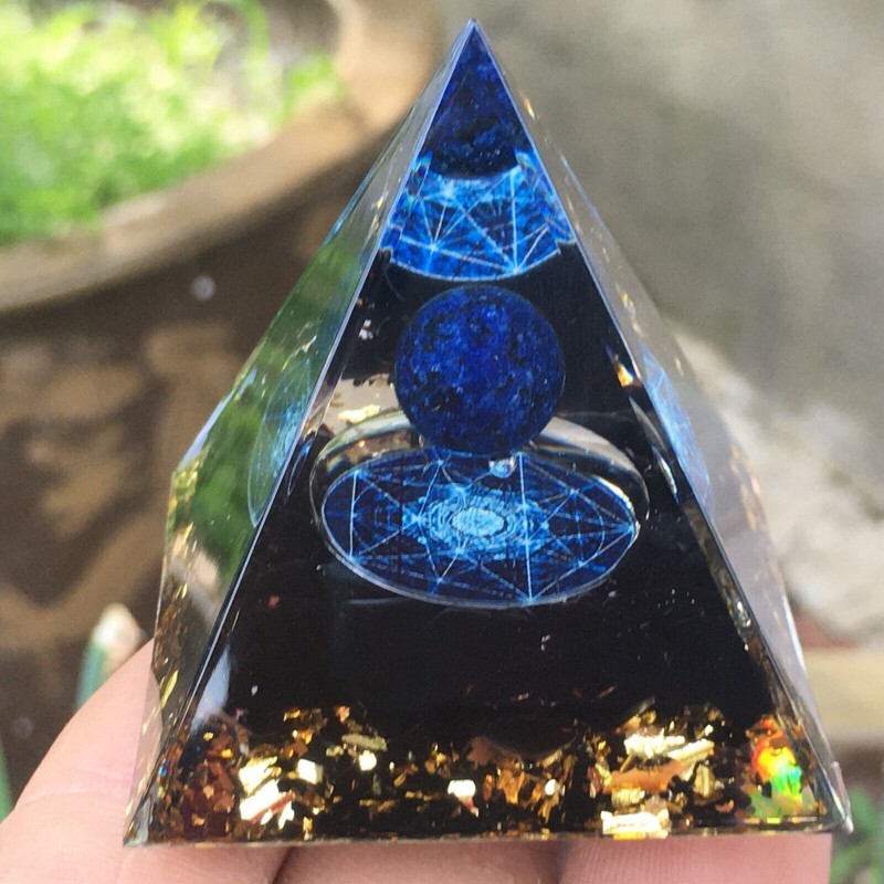3PCS Natural Amethyst Crystal Stone Pyramid Chakra Healing Energy Crystal Tower