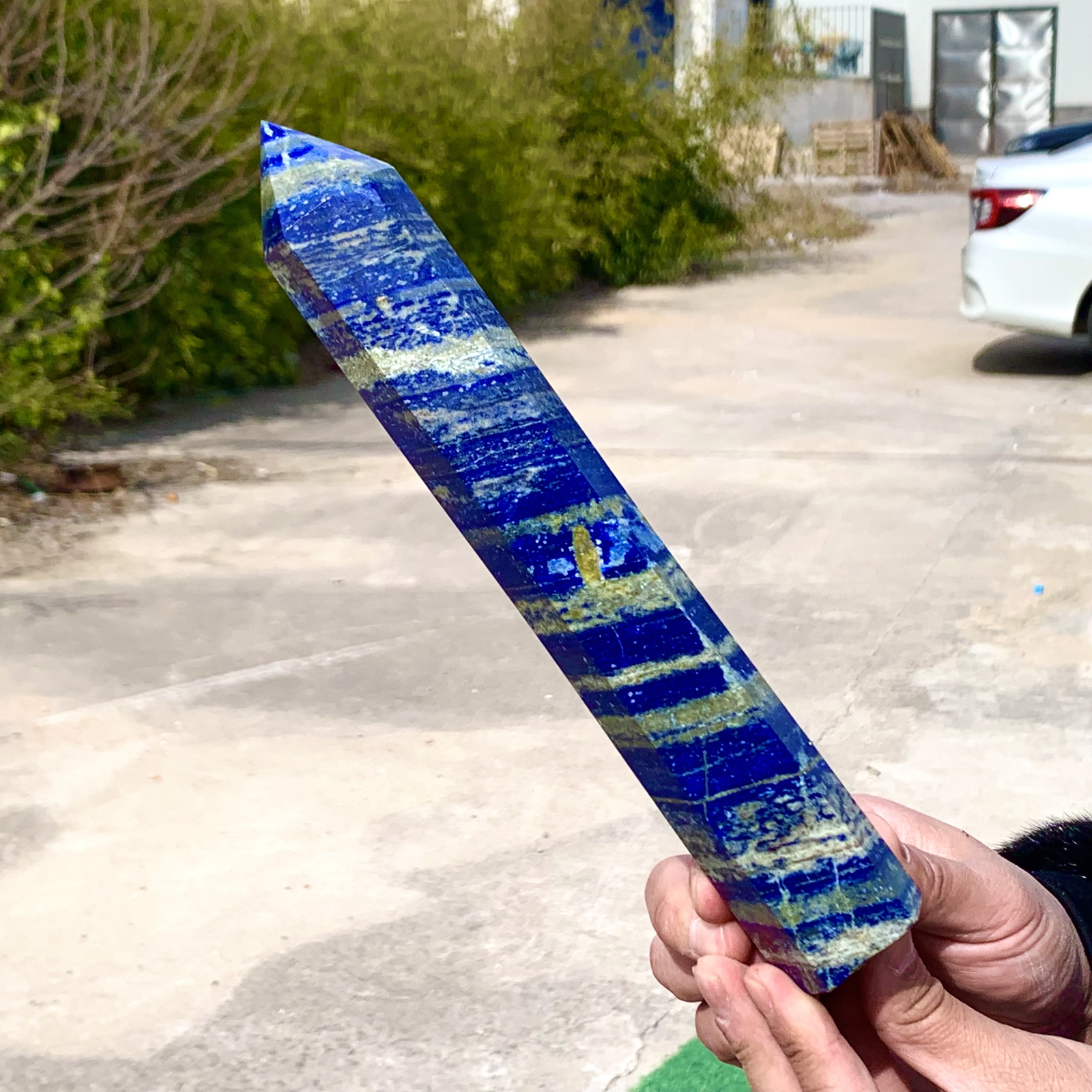 2.24LB Lapis lazuli quartz crystal obeliskpoint wand aura healing
