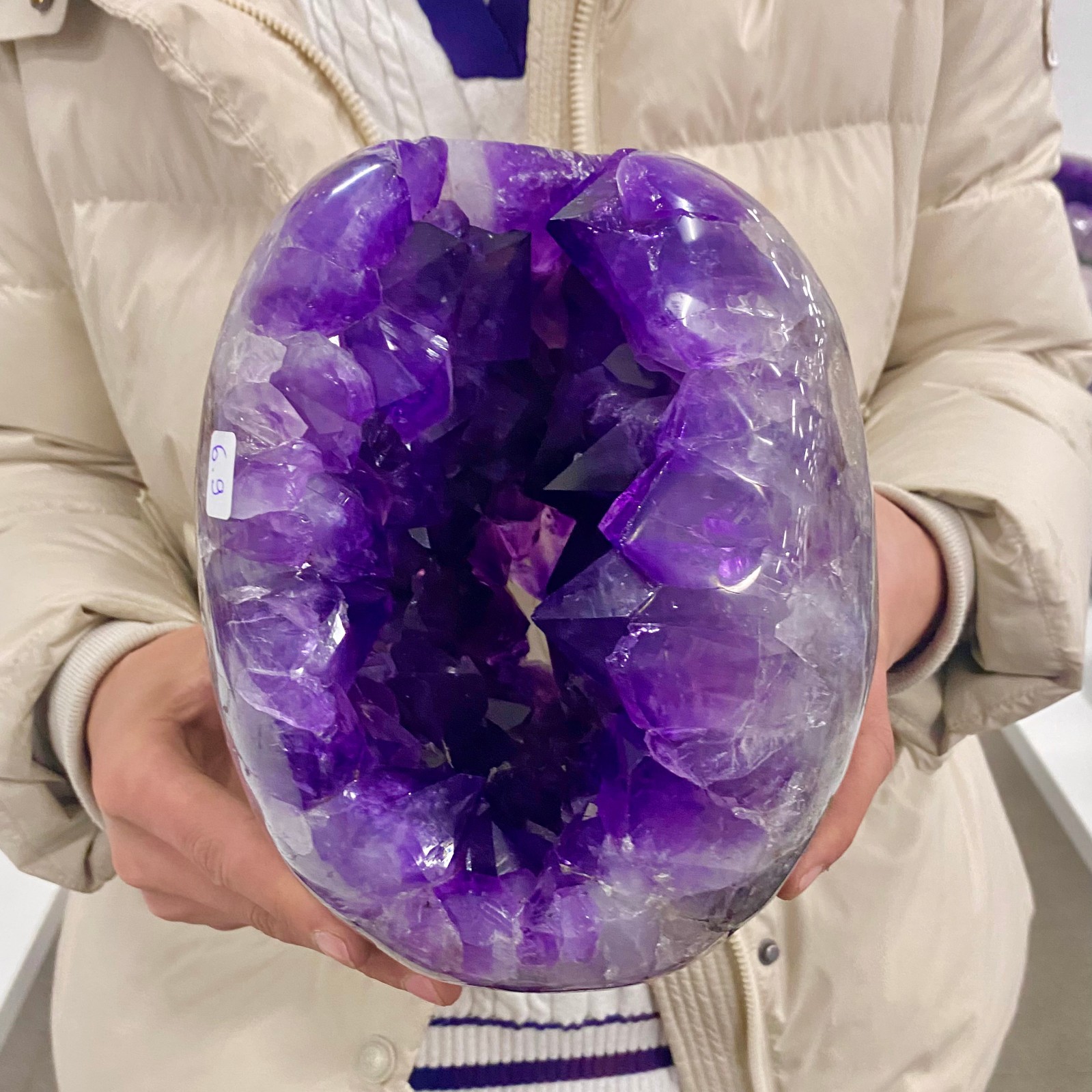15.21LB Natural Amethyst geode quartz cluster crystal specimen energy healing