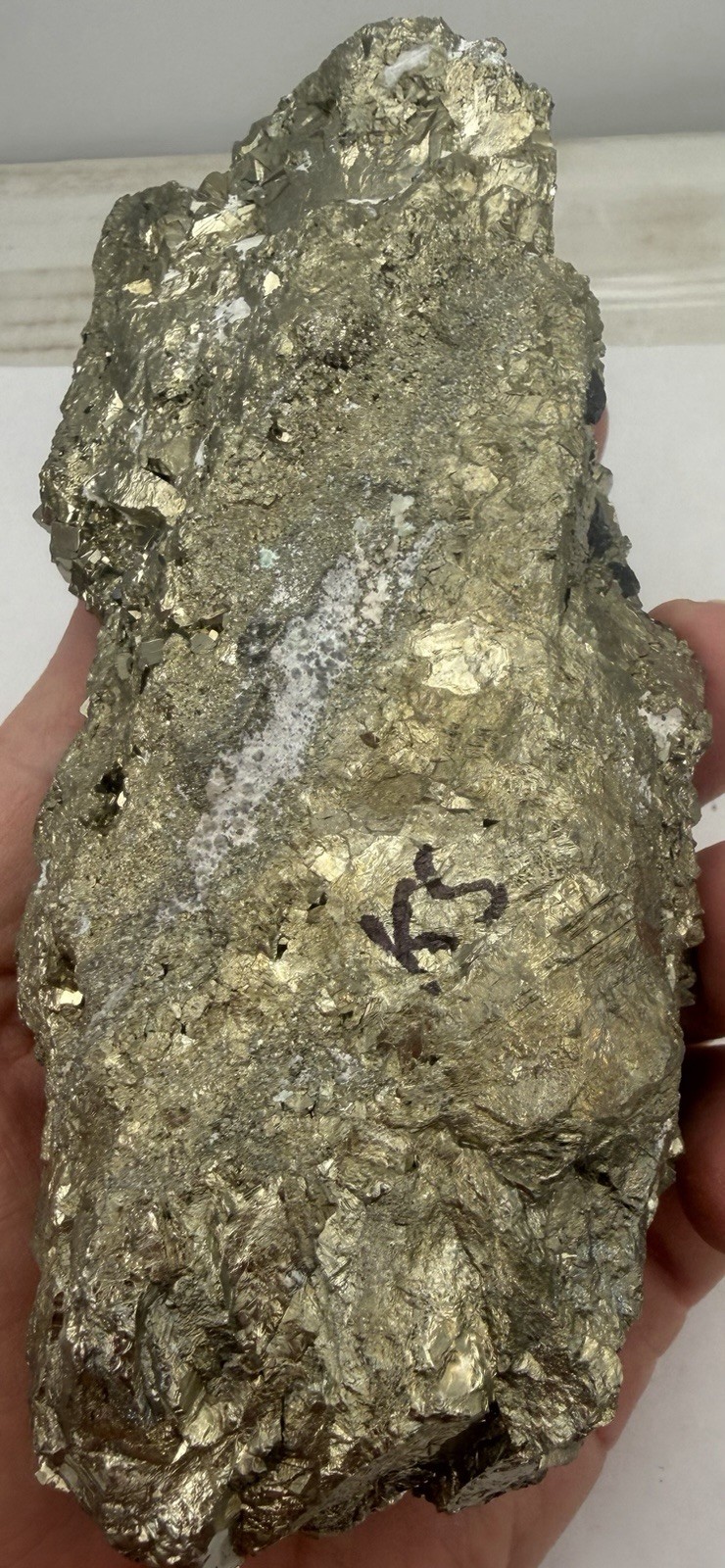 Awesome Large Natural Pyrite Crystal Cluster Peru 2.5+ Pounds 1185 Grams NICE!!