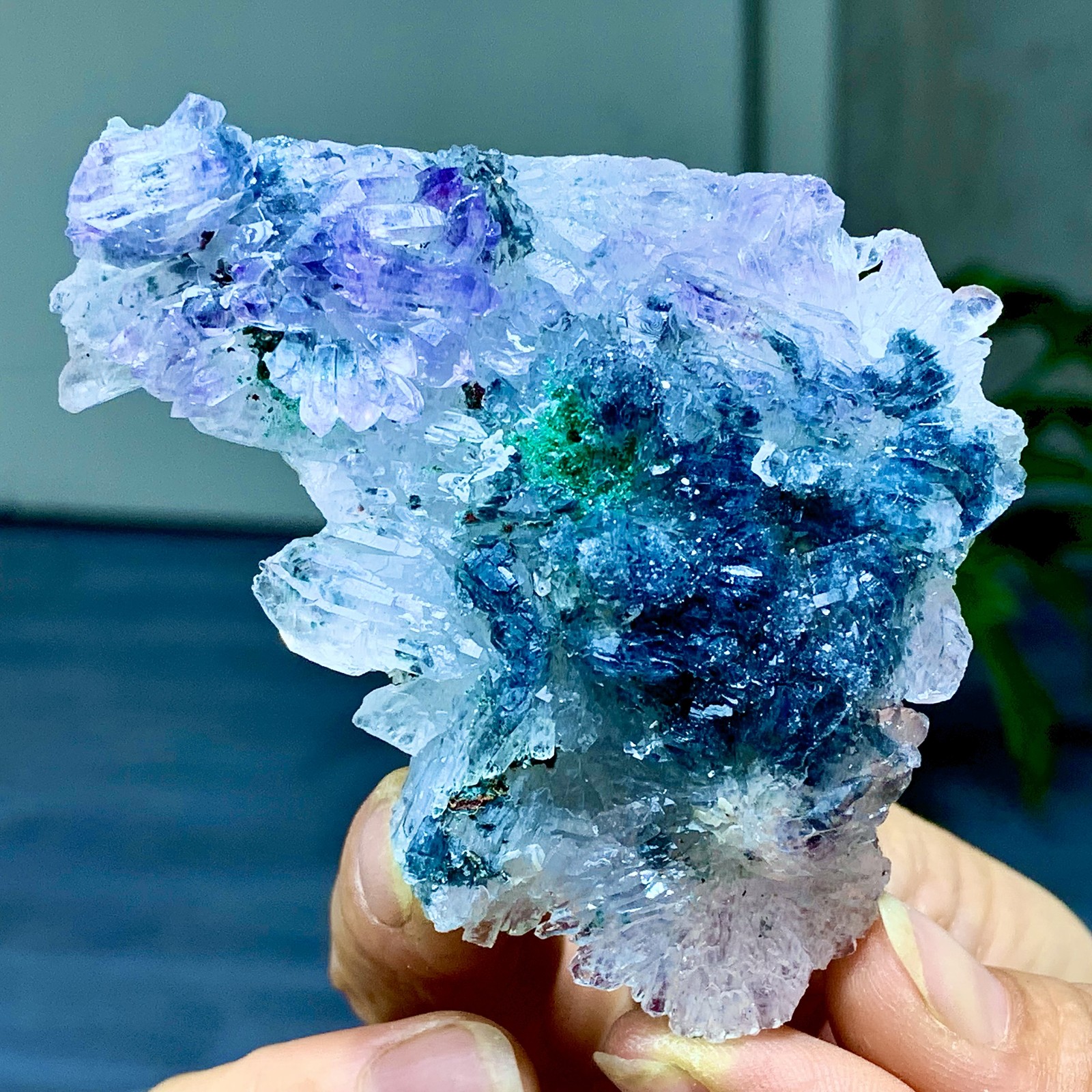 81G Natural Vision Amethyst quartz cluster crystal druzy mineral specimen