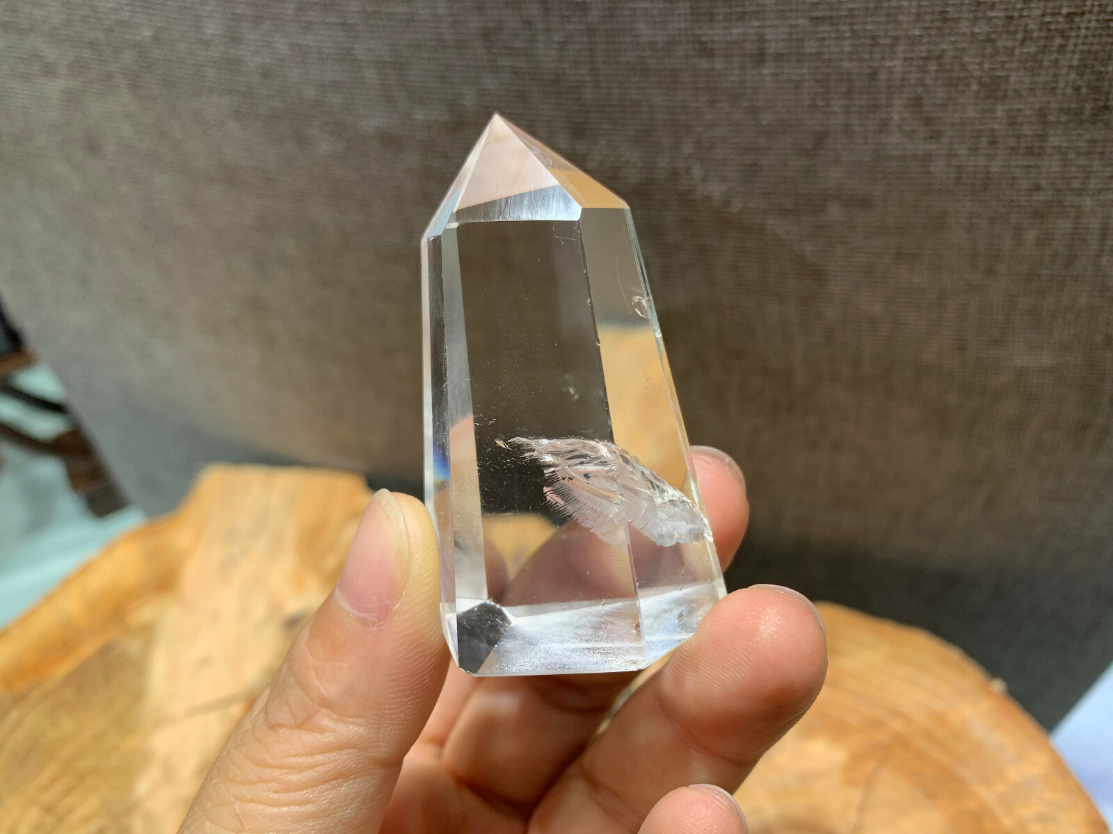 7PCS natural clear quartz obelisk crystal wand point healing 40-70mm