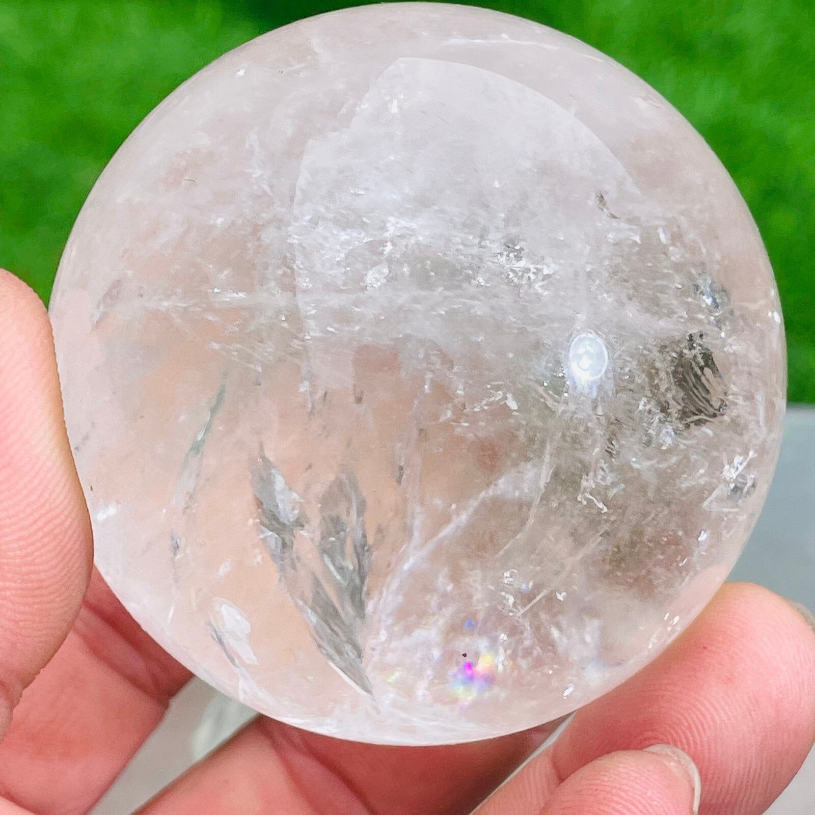 327g Natural Clear Crystal Quartz Stone Meditation Healing Energy Sphere Ball