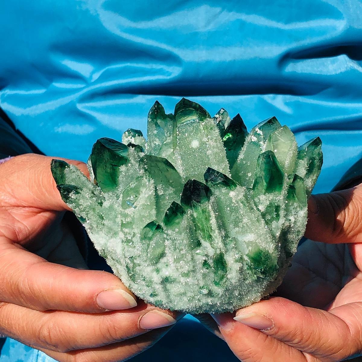 4 piece Lab-Grown Green Crystal Clusters Healing Energy Home Decor 3.82LB