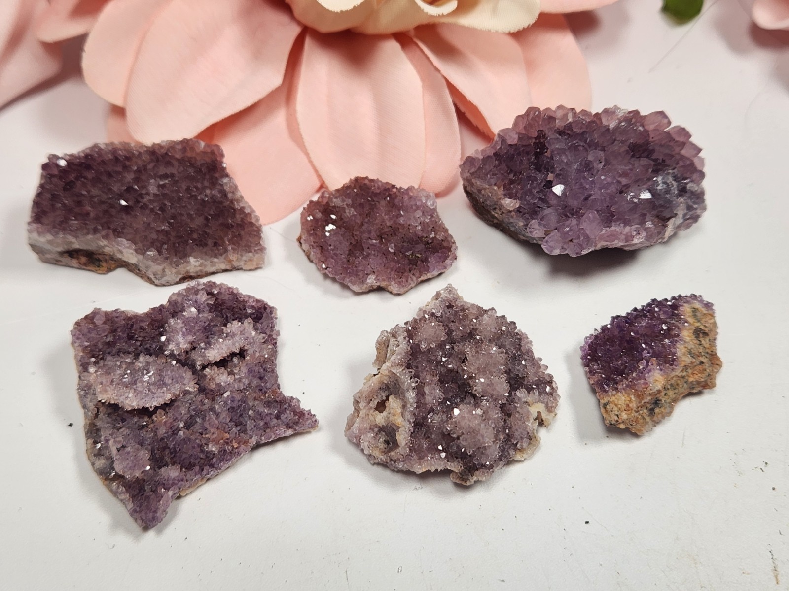 Turkish Amethyst ALACAM mine Turkey Druzy Crystal Cluster Lot 56g Total WT F