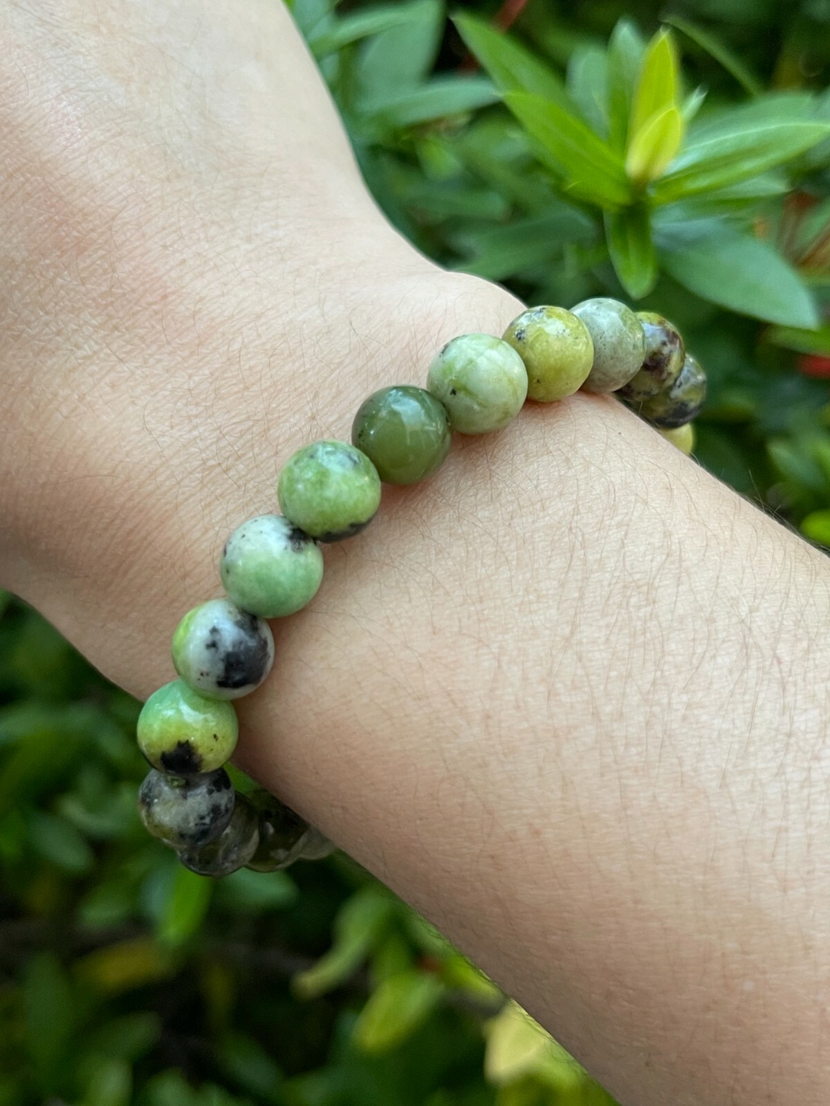 Grade A++ Chrysoprase Crystal Bead Bracelet 8mm, Genuine Chrysoprase Gemstone