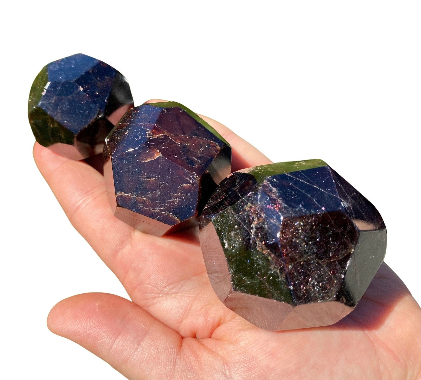 Faceted Polished Garnet Stone, Natural Garnet from India