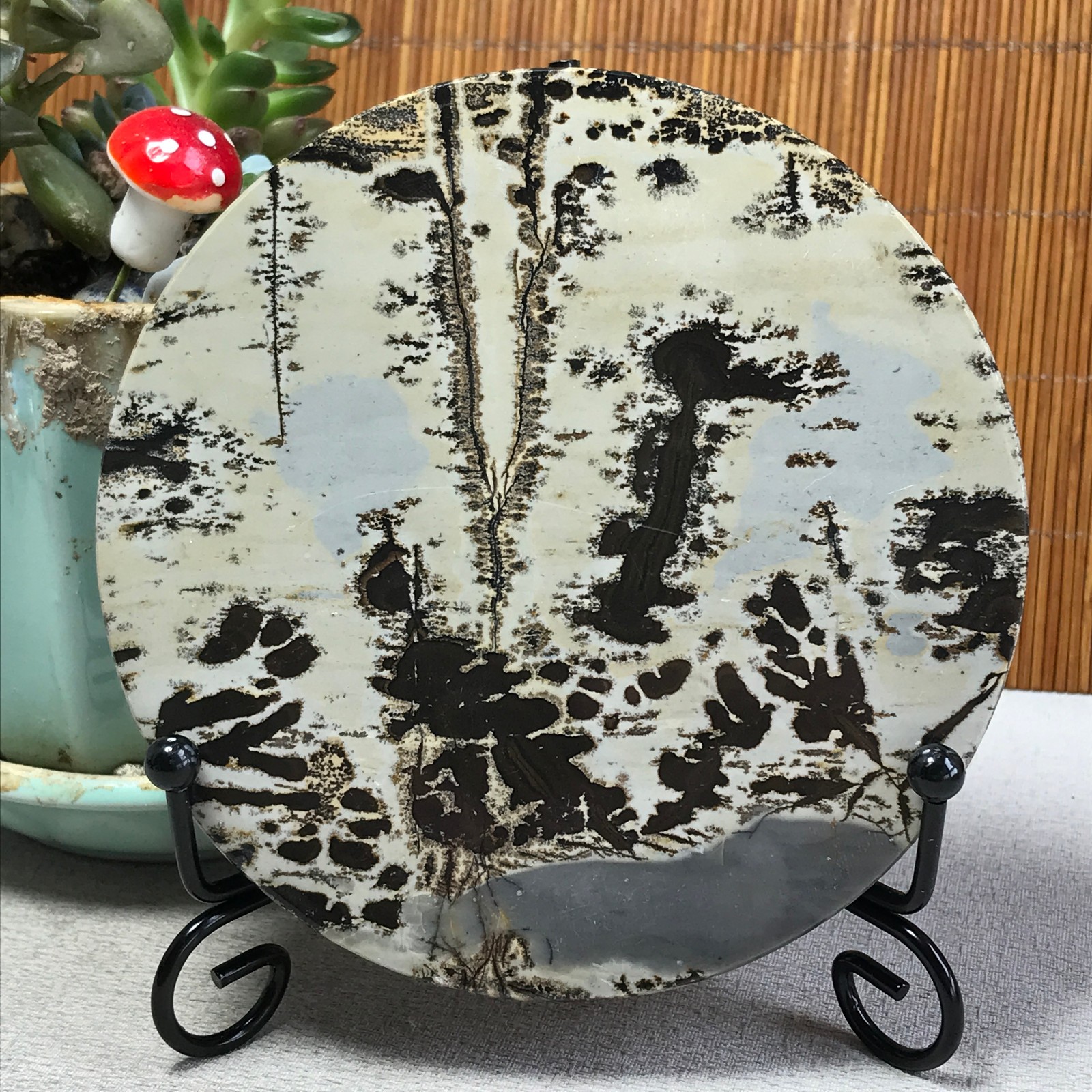 100mm Natural Chinese painting stone crystal ornaments for home decoration A6400