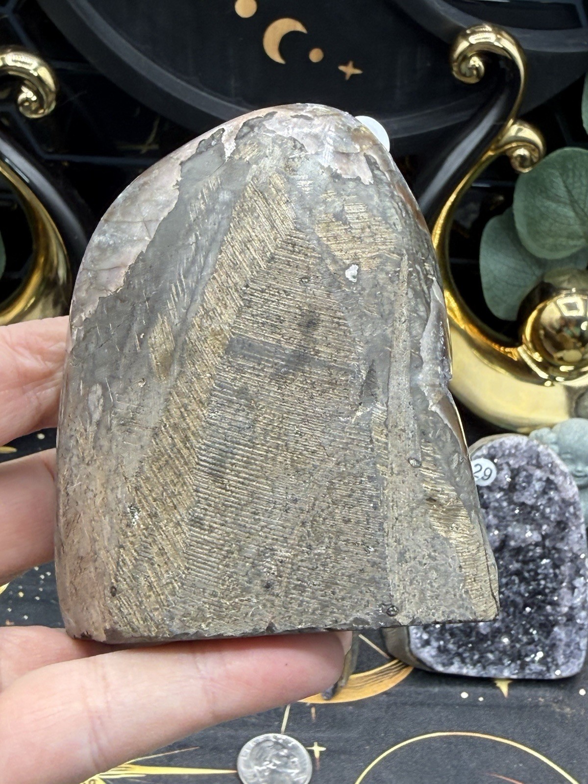 Natural Brazilian Amethyst Cut-Base Galaxy Sparkle on All Free shipping