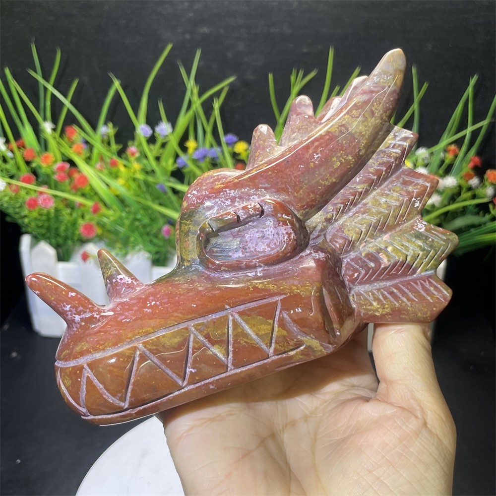 1.6LB 5.1″ Natural Ocean Jasper Dragon Quartz Crystal Decor Energy Reiki