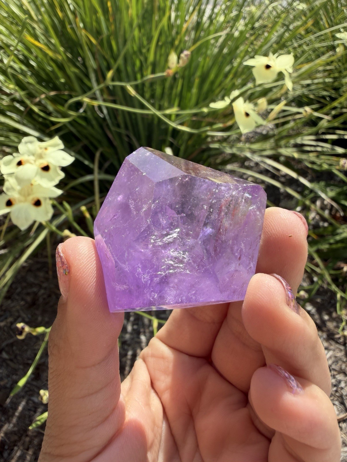 Natural Amethyst Freeform Lavender Quartz Polished Rainbow Crystal,A373