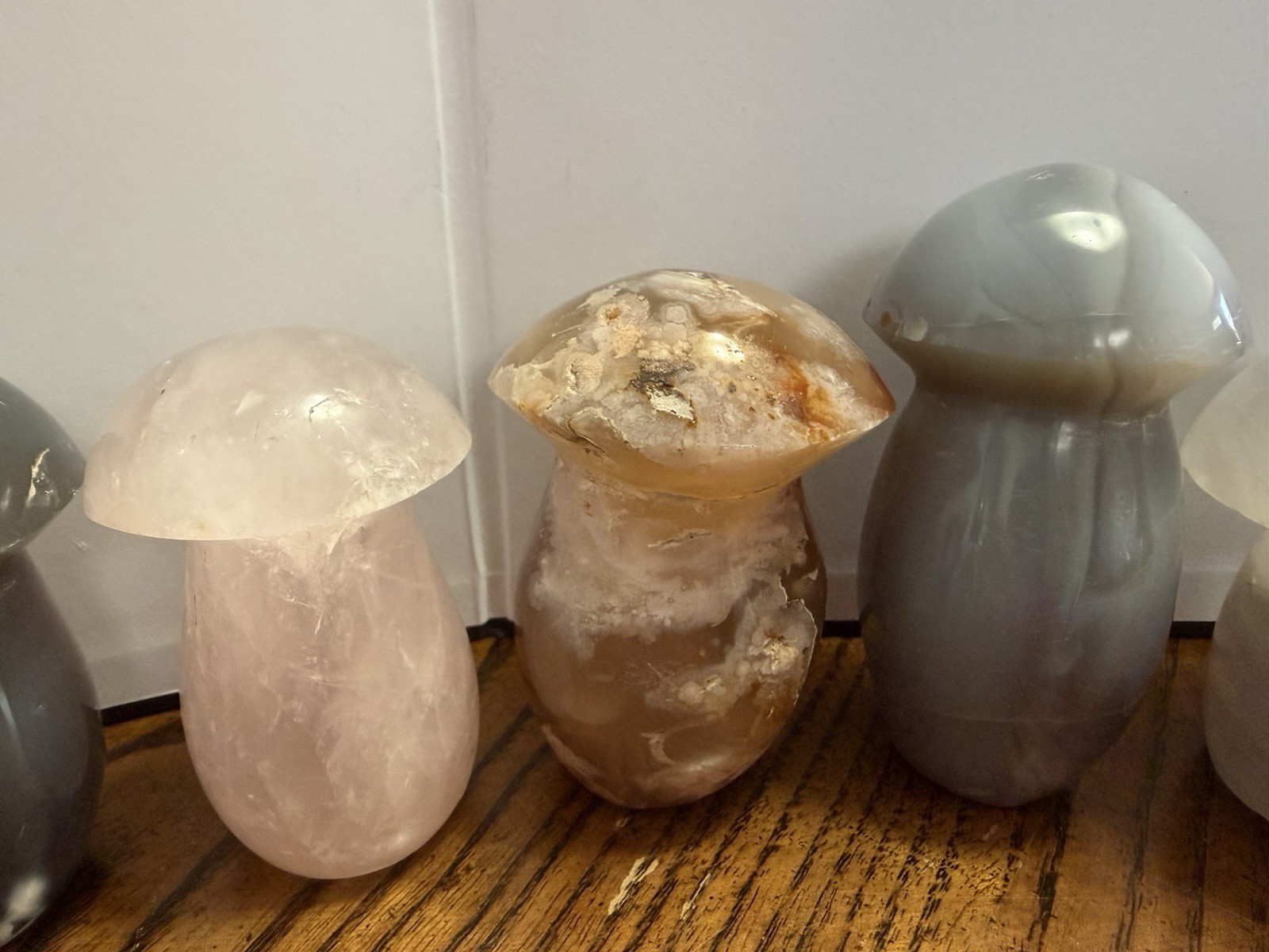 Mixed Materials Crystal Mushrooms Lot
