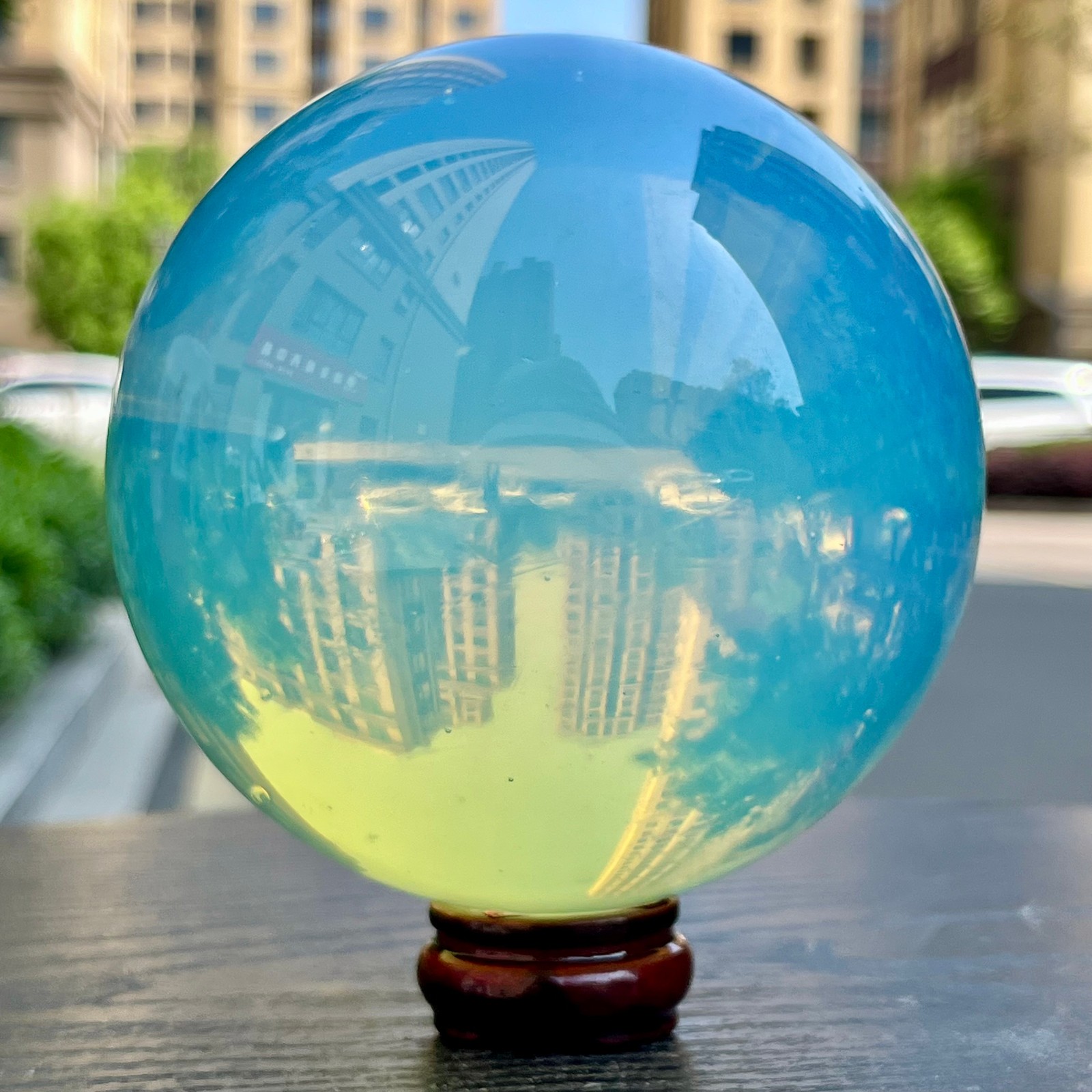 Blue Green Opal Crystal Ball Healing Stone Home Decor 3.2 lb