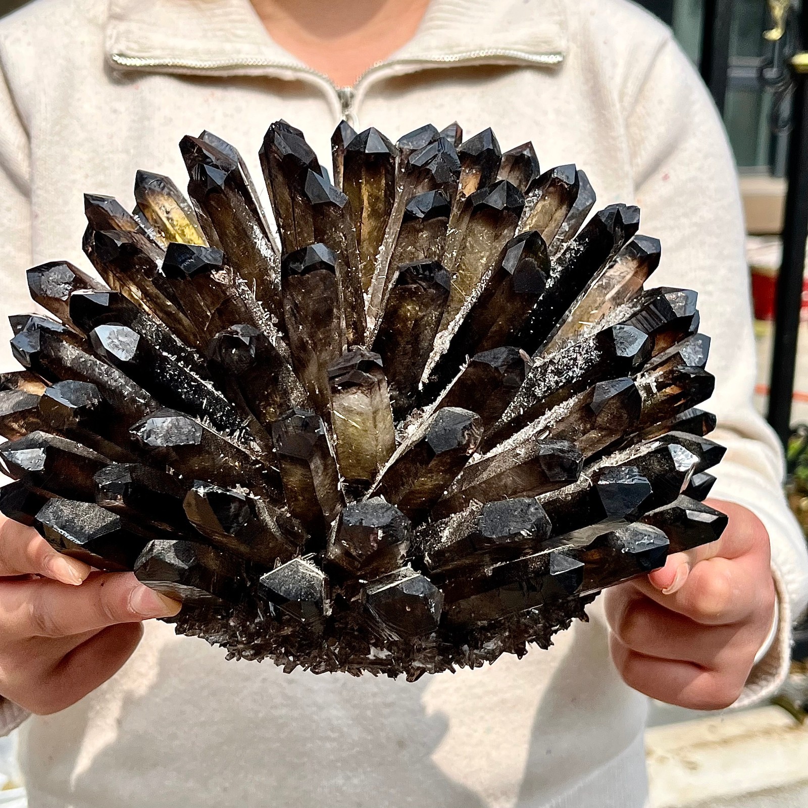 12.63LB New Black Phantom Quartz Crystal Cluster Mineral Specimen Spiritual The