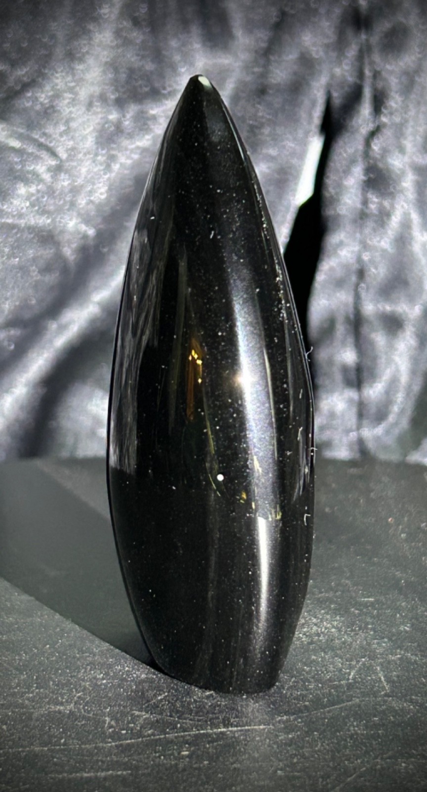 3.59″ Flashy Rainbow Obsidian Teardrop Freeform 5.3oz