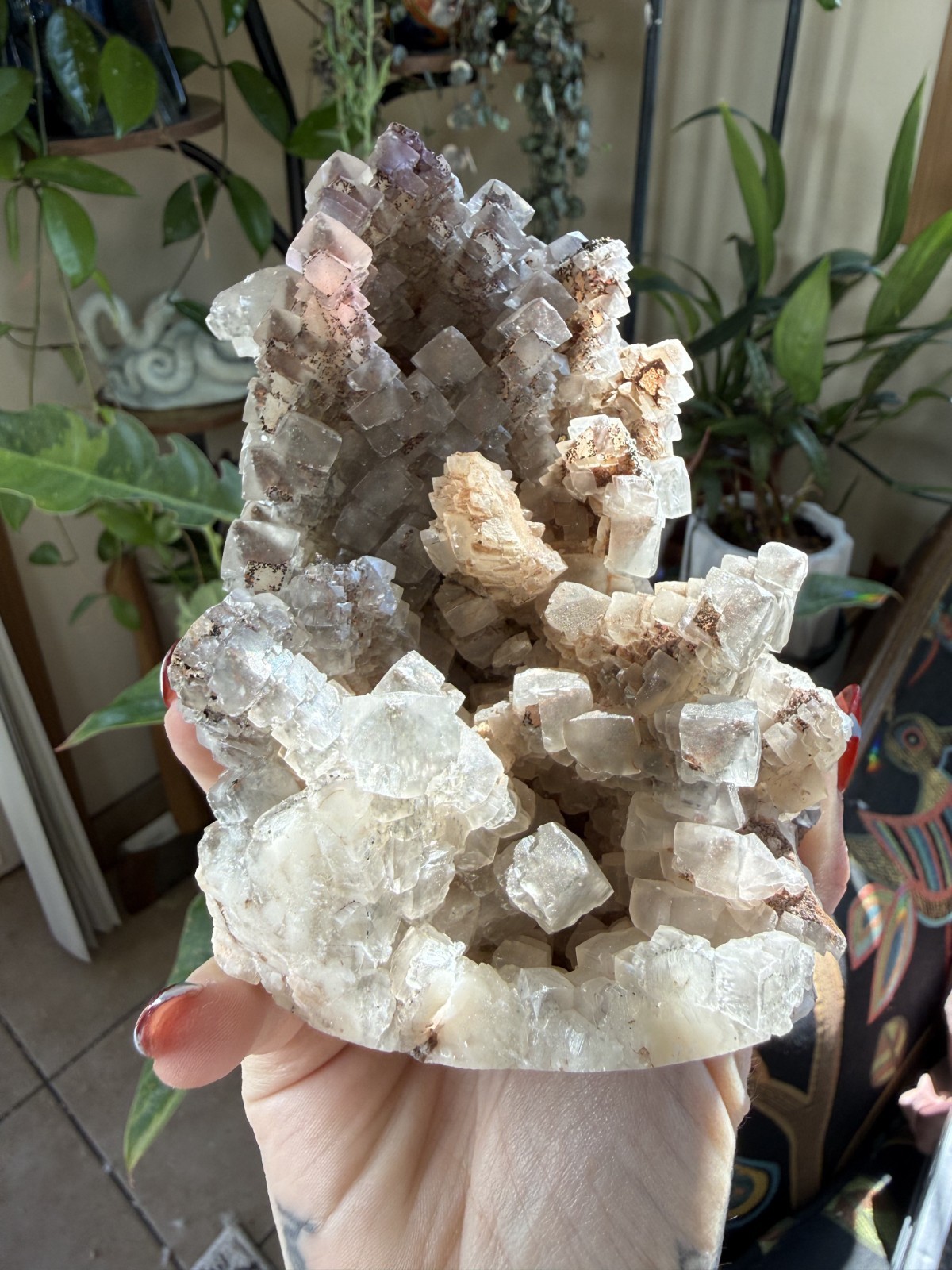 Pagoda Calcite Cluster w/Pyrite – Hubei Province, China – 2.339 lbs