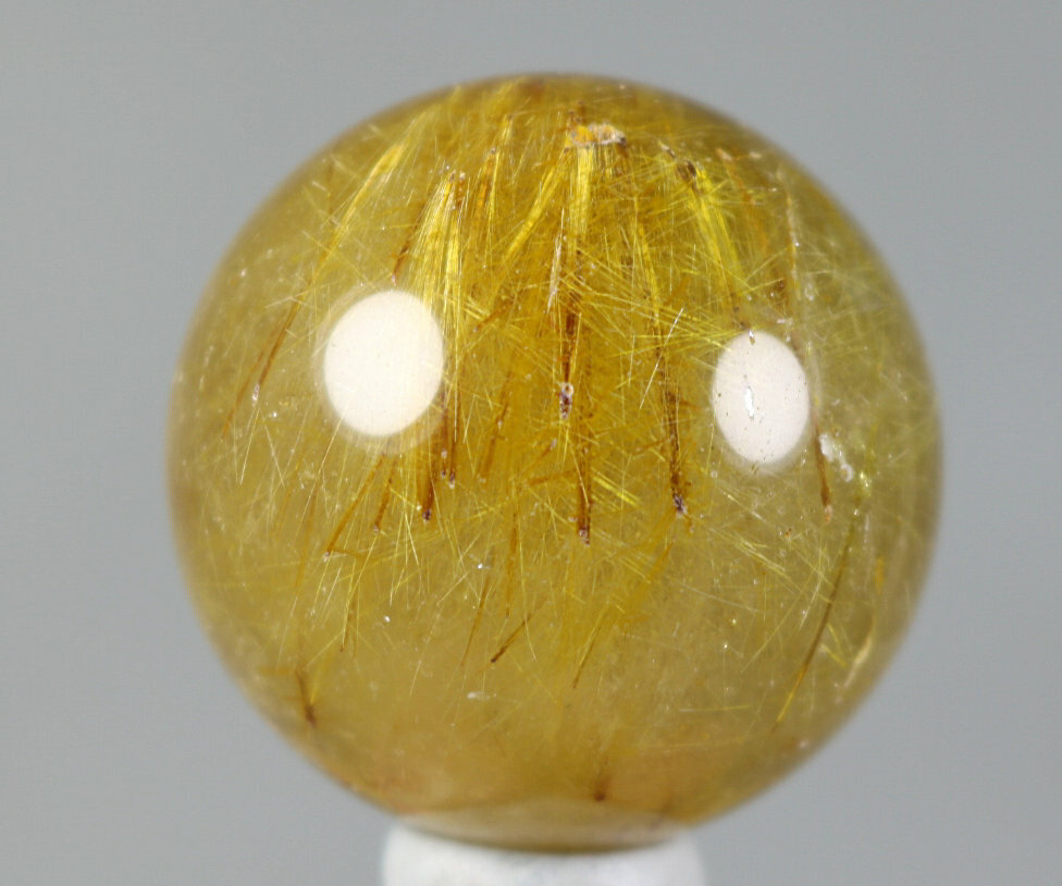 36mm Natural Clear Golden Hair Rutilated Quartz Crystal Sphere Ball Specimen