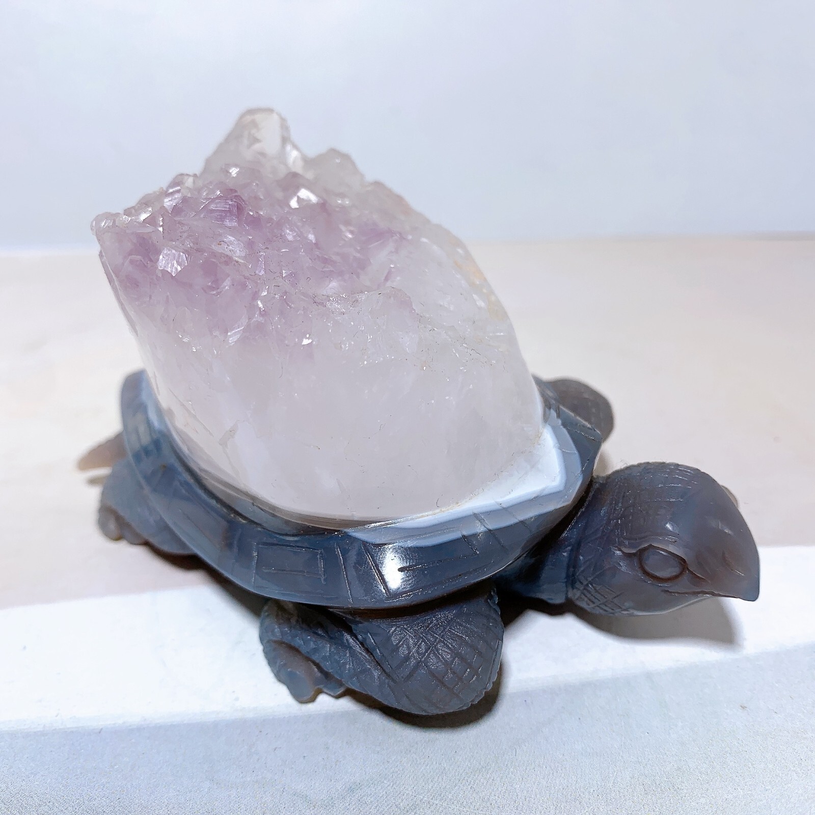 1pc Natural amethyst agate turtle Crystal turtle carving healing Home decora