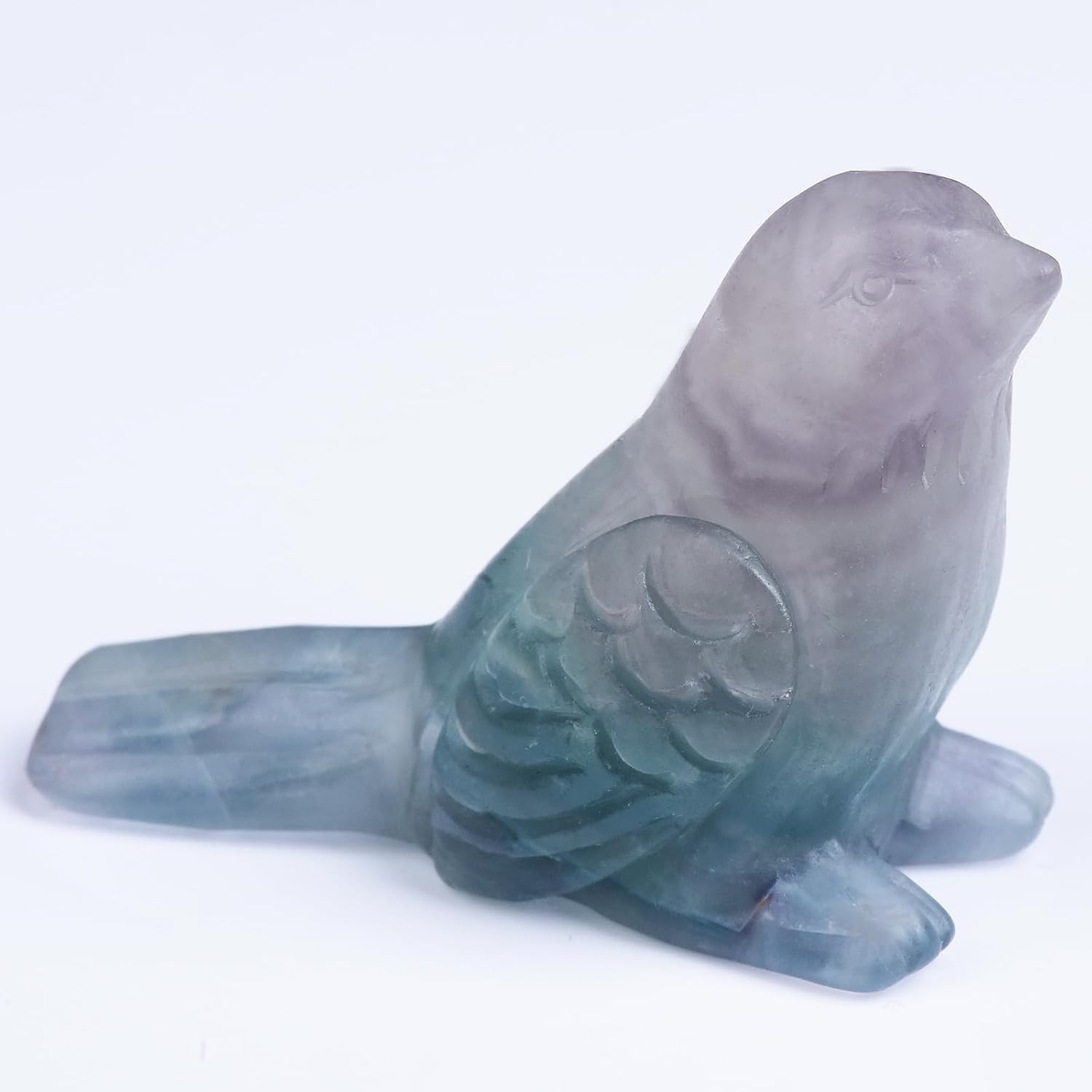 Hand-Carved Fluorite Bird Figurine – 2.2in Crystal Art Deco Decor for Meditat…