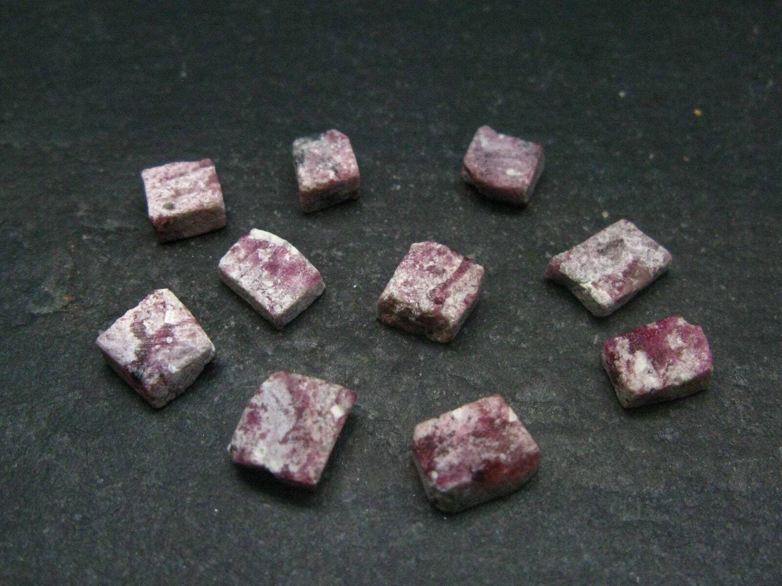 Lot of 10 Polished Bixbite Red Emerald Beryl Crystals Utah USA – 13.85 Carats