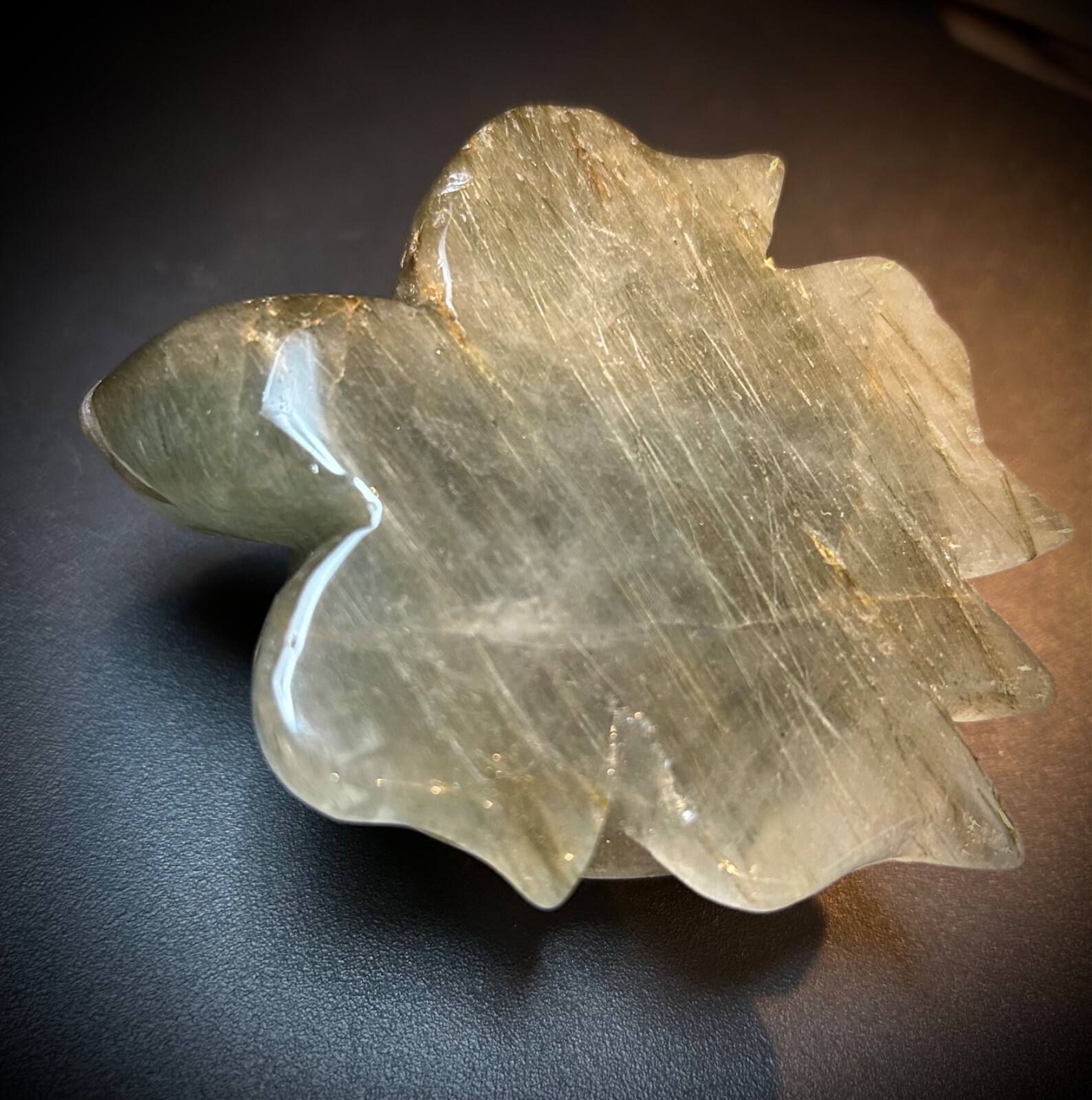 3.53″ Green Rutile Quartz Turtle Carving 8.8oz