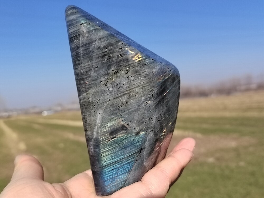 1.27LB Natural Labradorite Quartz Spectrolite Crystal Mineral Specimen Healing
