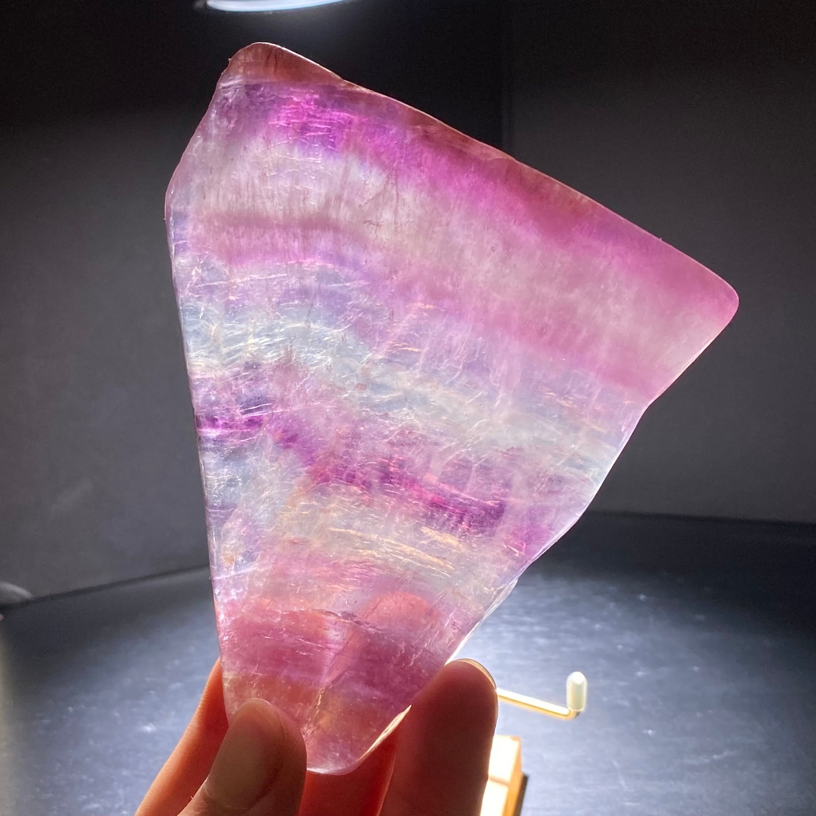 312g Natural beautiful Rainbow Fluorite Crystal Rough slices stone specimens